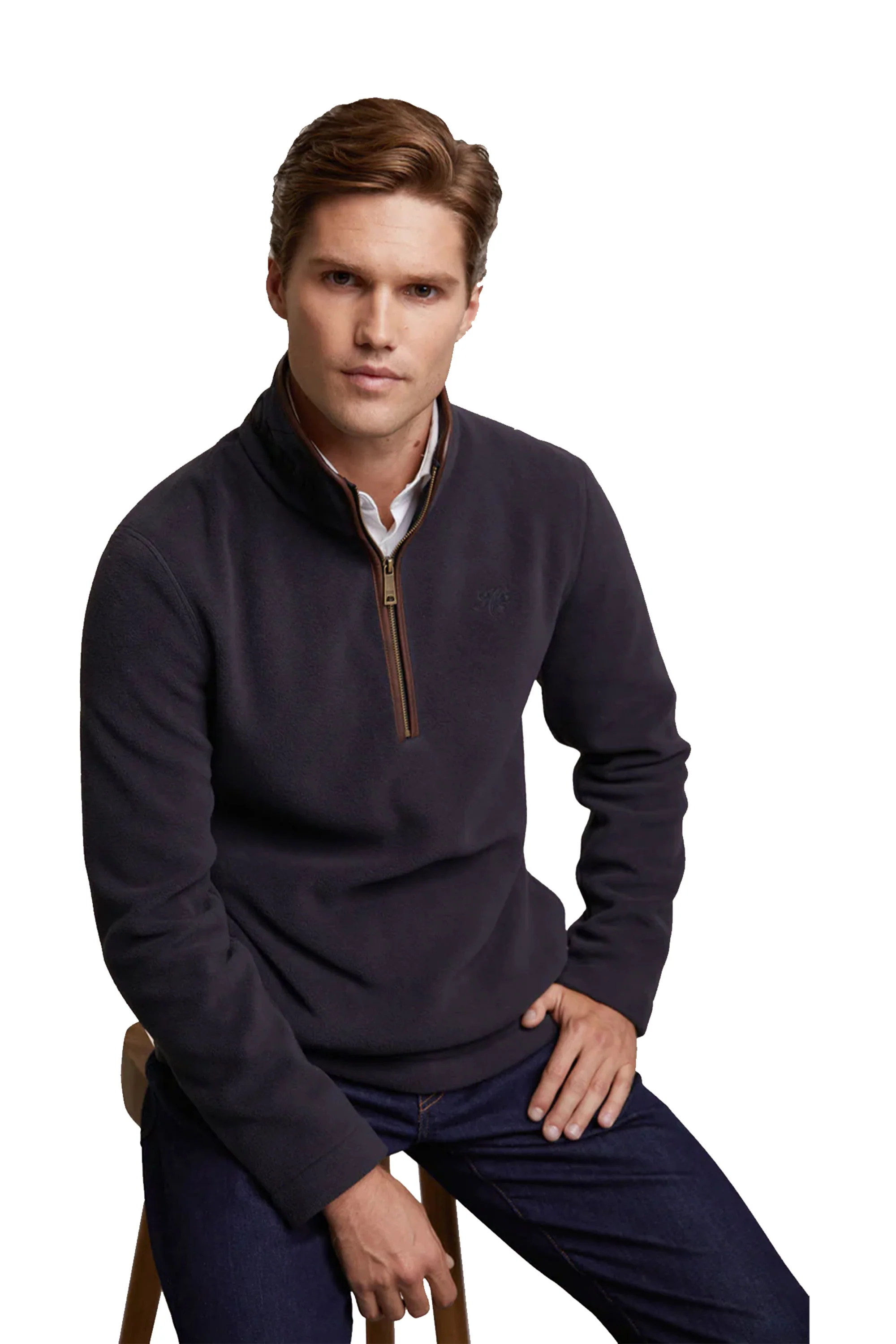 HOLLAND COOPER COUNTRY FLEECE HALF ZIP INK NAVY - Image 2