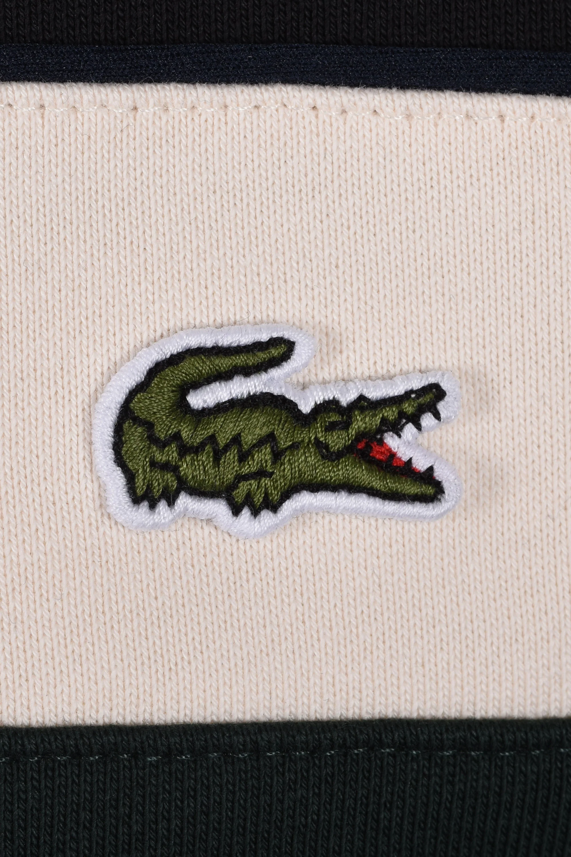 Lacoste Colour Block Sweatshirt Black/Cream/Green - Image 3