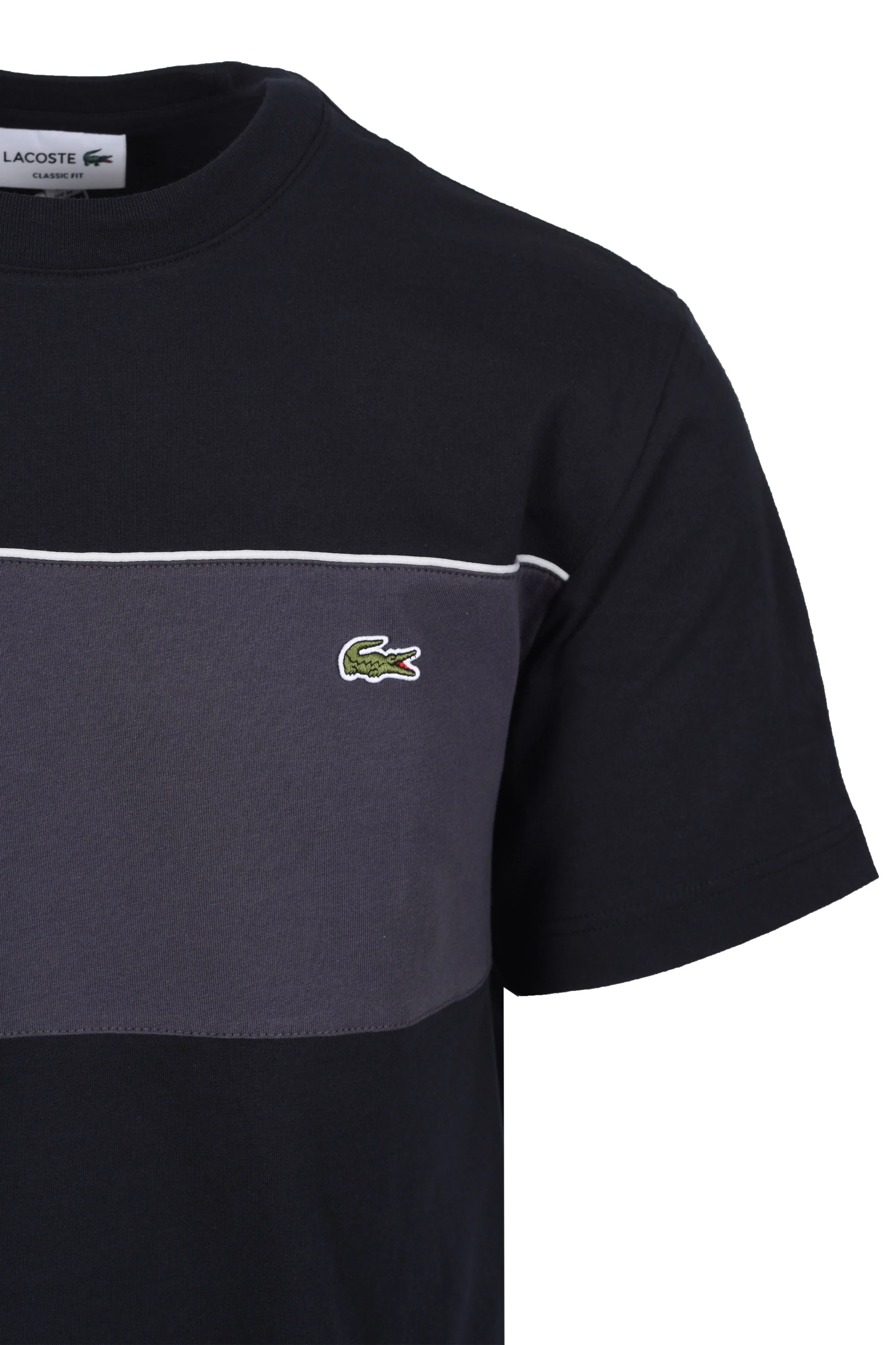 LACOSTE CREW NECK T-SHIRT NAVY/GREY - Image 2