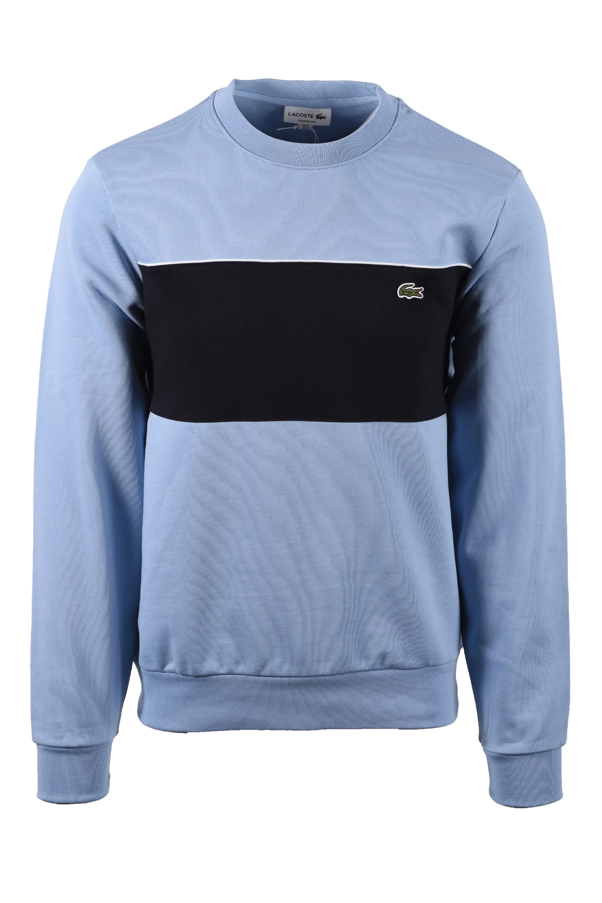 LACOSTE COLOUR BLOCK CREWNECK SWEATSHIRT BLUE NAVY