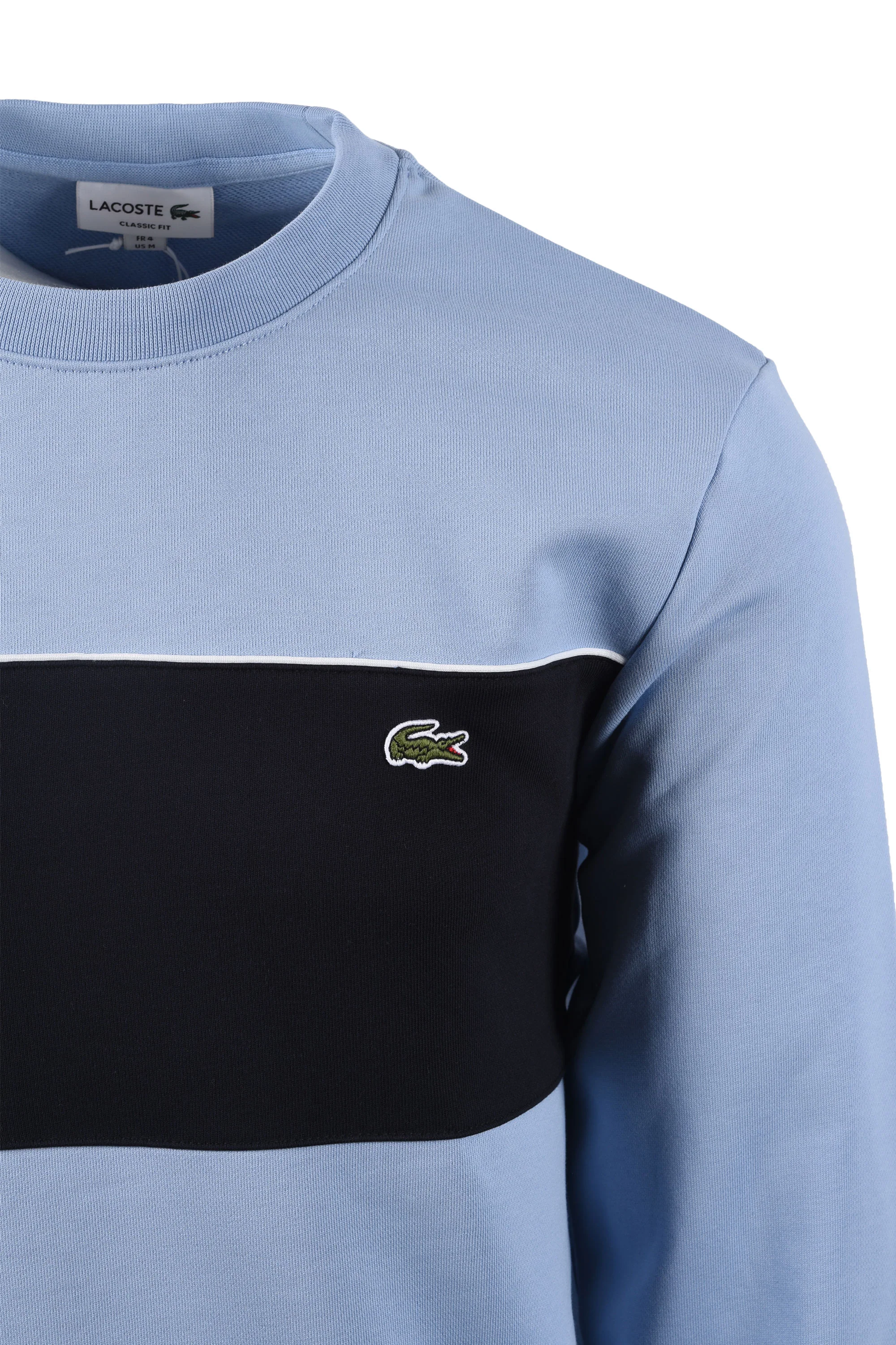 LACOSTE COLOUR BLOCK CREWNECK SWEATSHIRT BLUE NAVY - Image 2