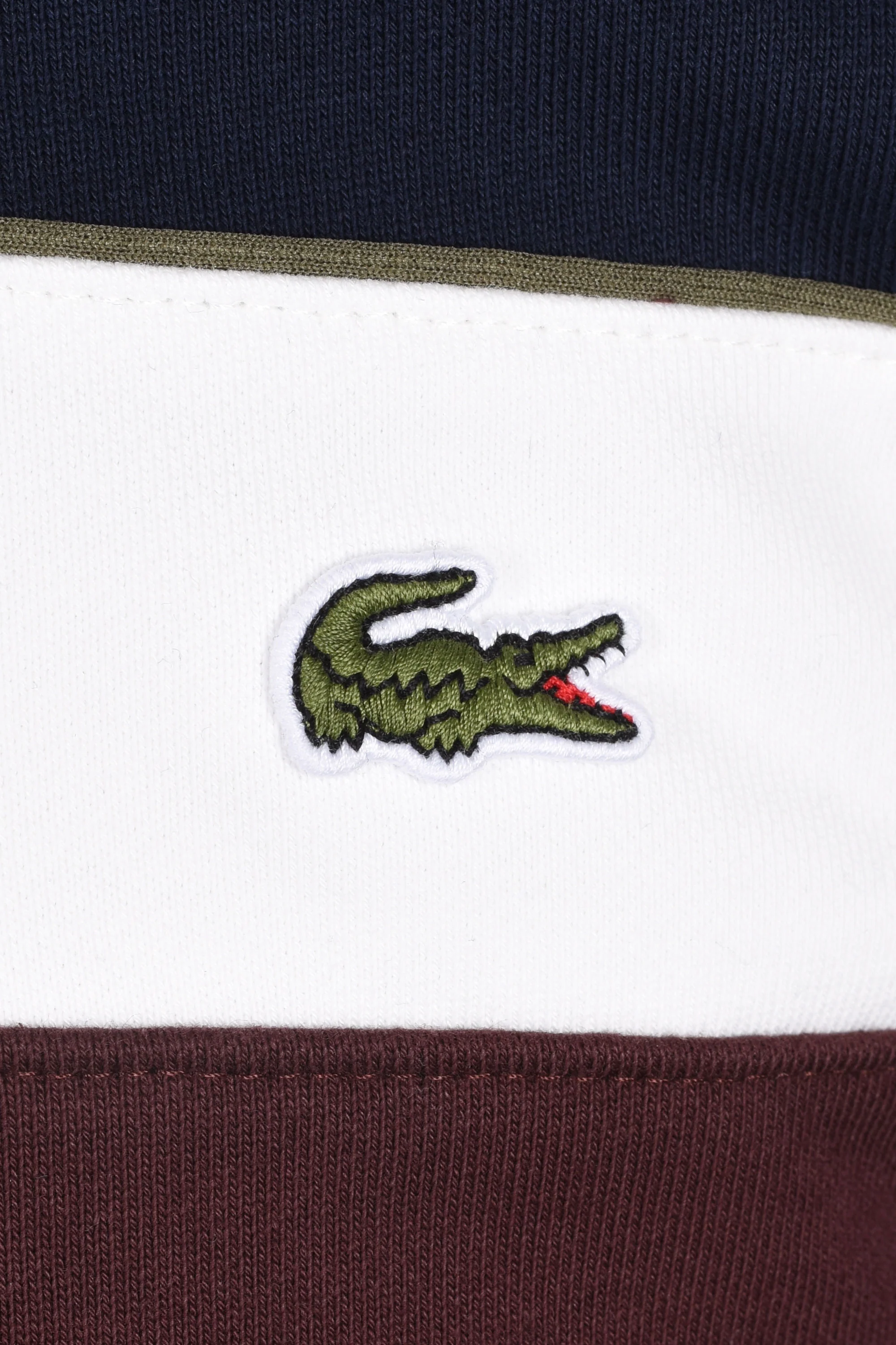 Lacoste Colour-Block Sweatshirt Navy/Cream/Brown - Image 3