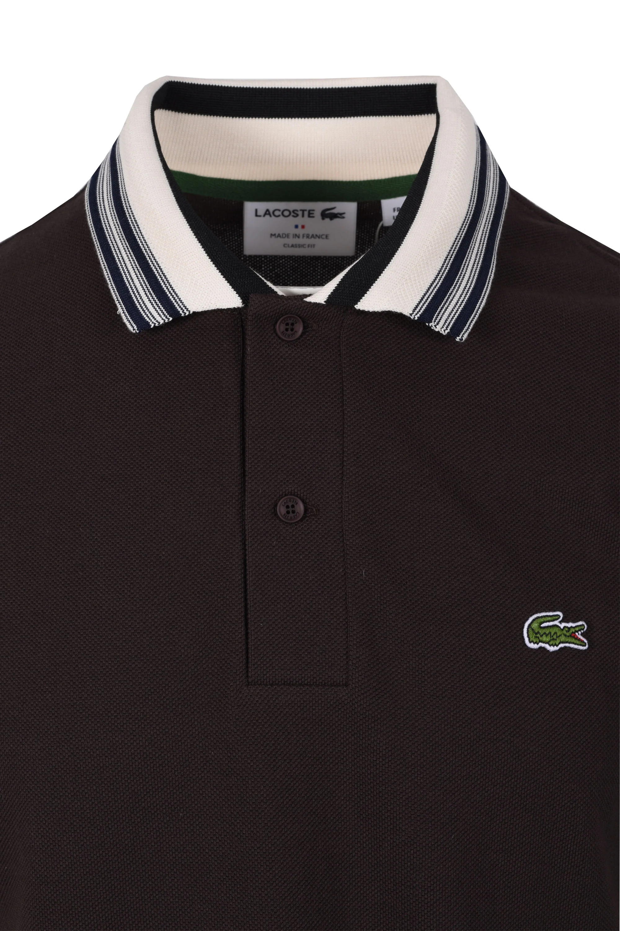 Lacoste Made in France Classic Fit Polo Brown - Image 2