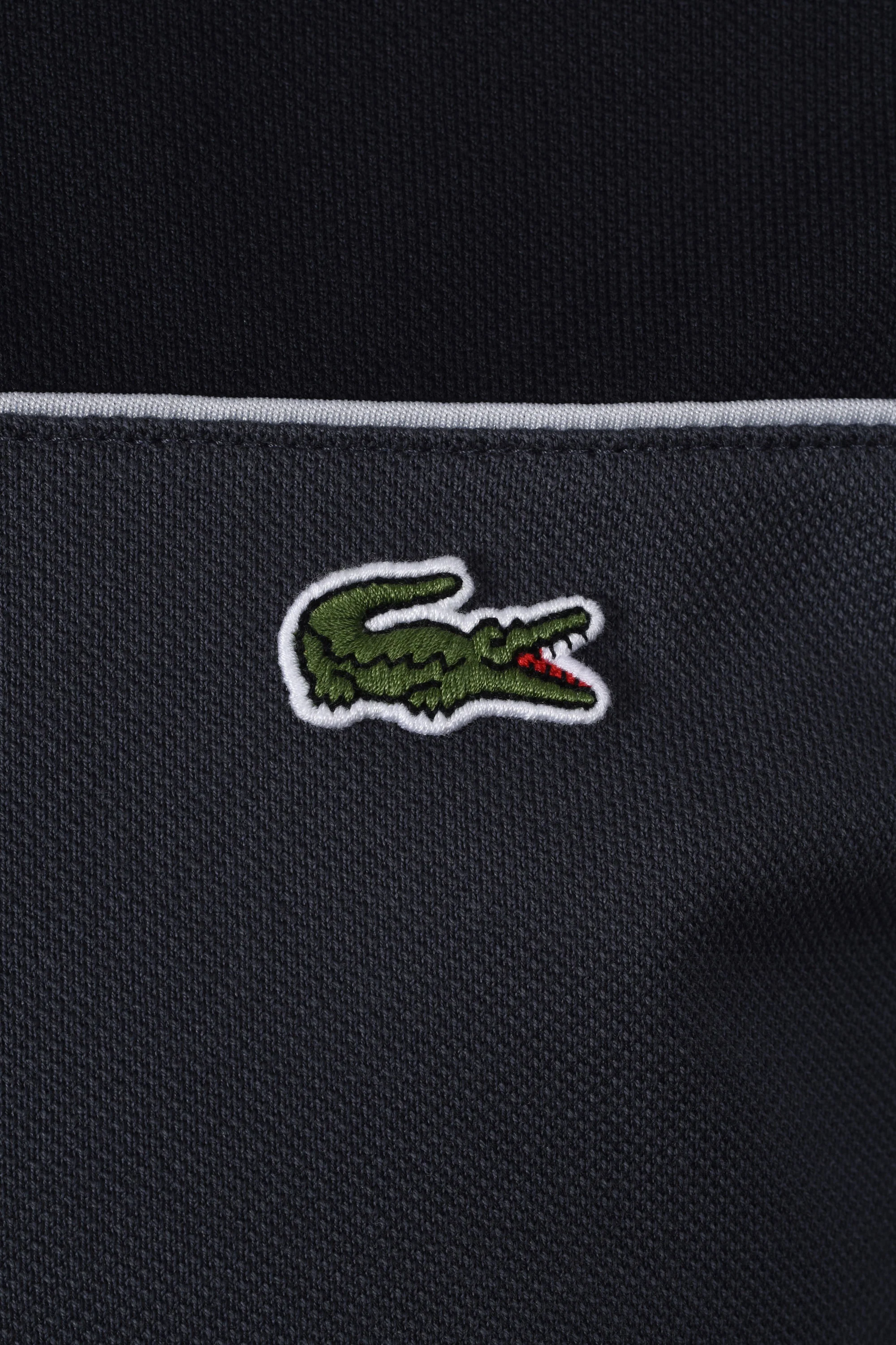 LACOSTE BLOCK COLOUR POLO SHIRT BLACKBIRD/GRAPE - Image 3