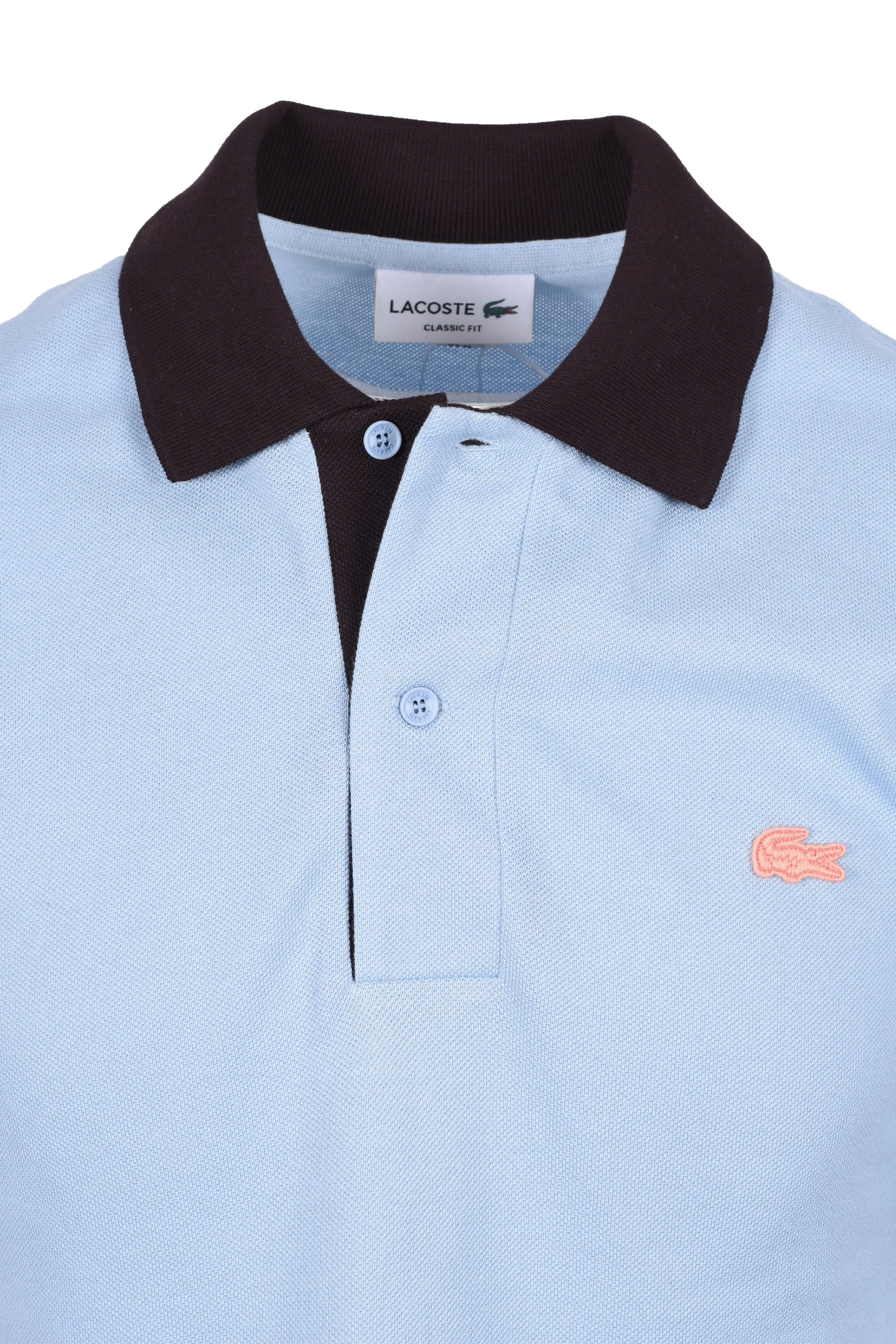 LACOSTE POLO SHIRT CHAMBRAY/BROWN - Image 2