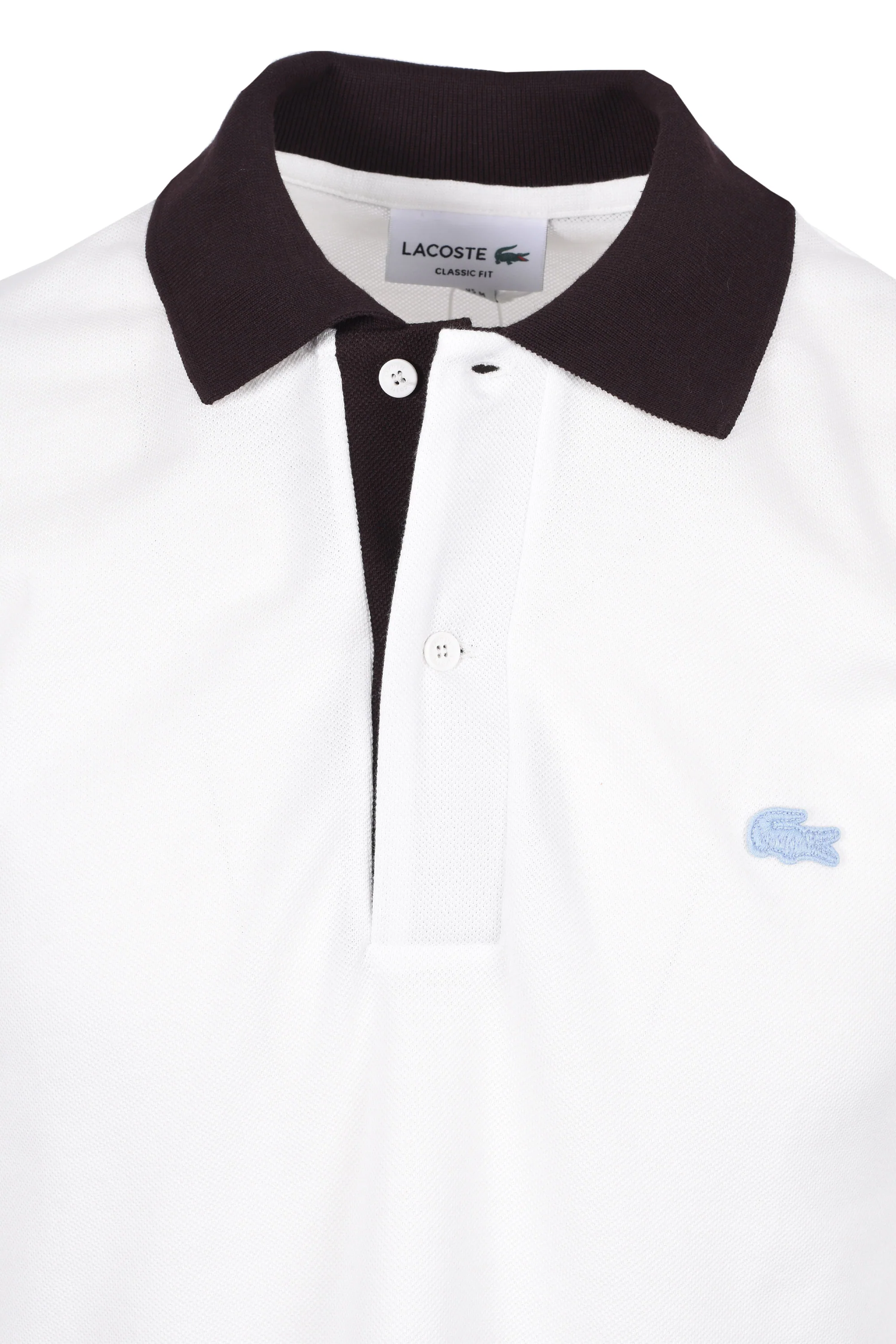 LACOSTE POLO SHIRT WHITE/BROWN - Image 2
