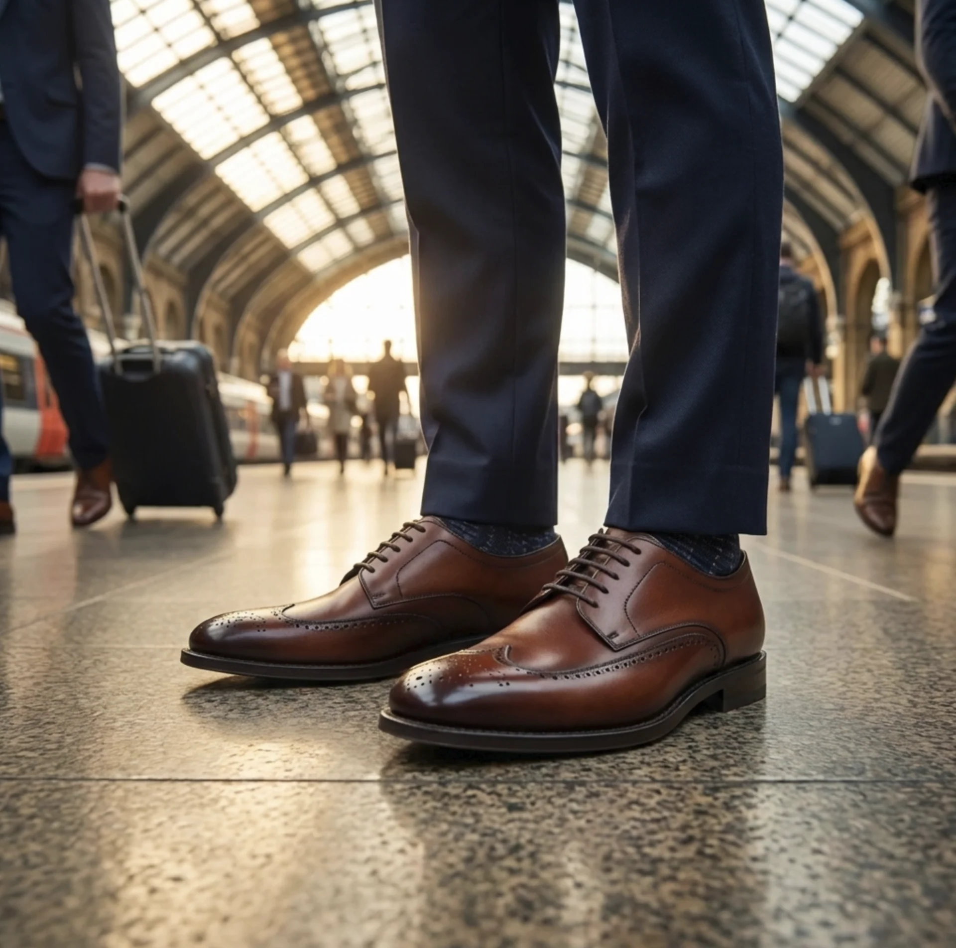Loake Bale Derby Punched Brogue Scotch Patina - Image 4