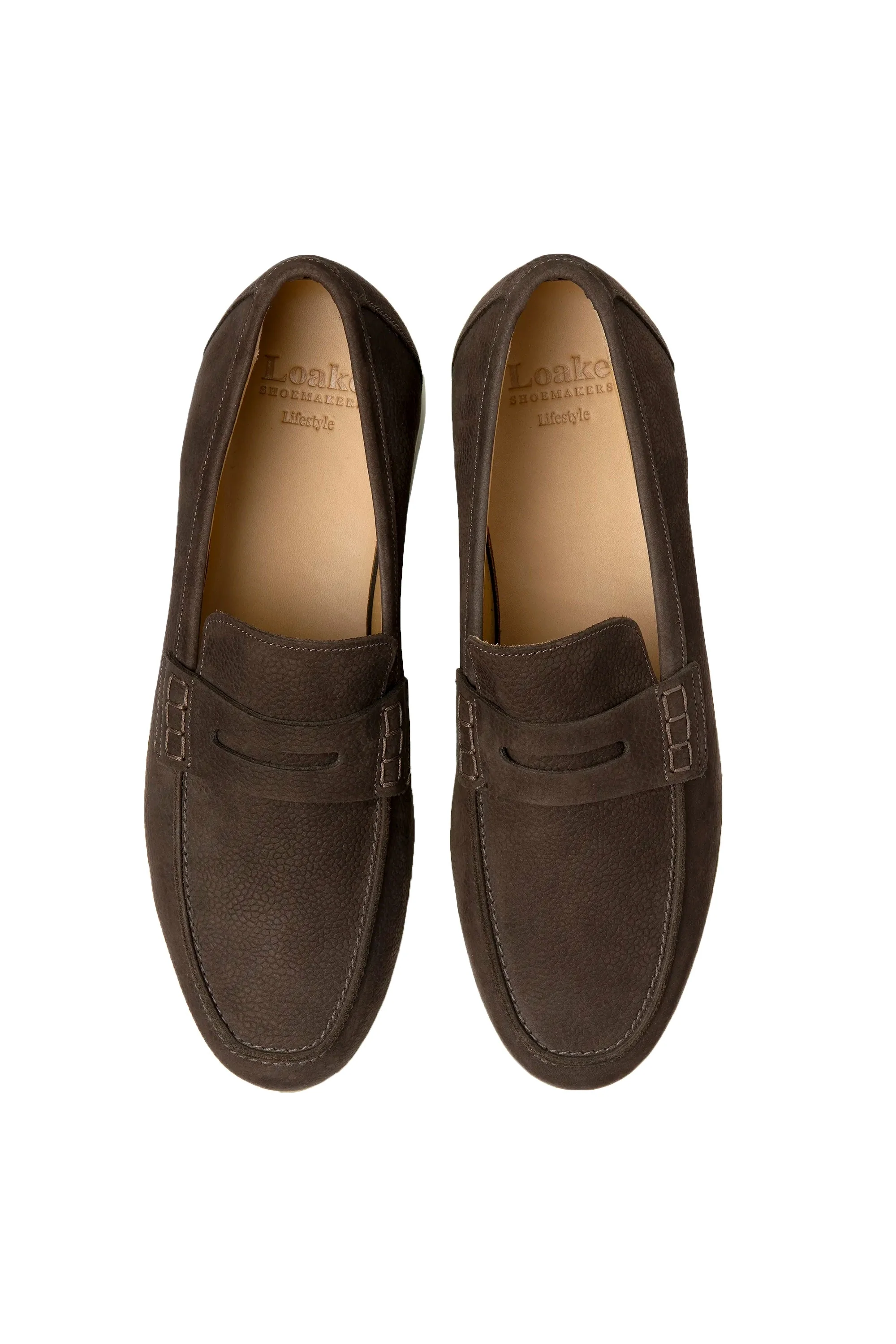 Loake Como Casual Shoe Dark Brown Nubuck - Image 3