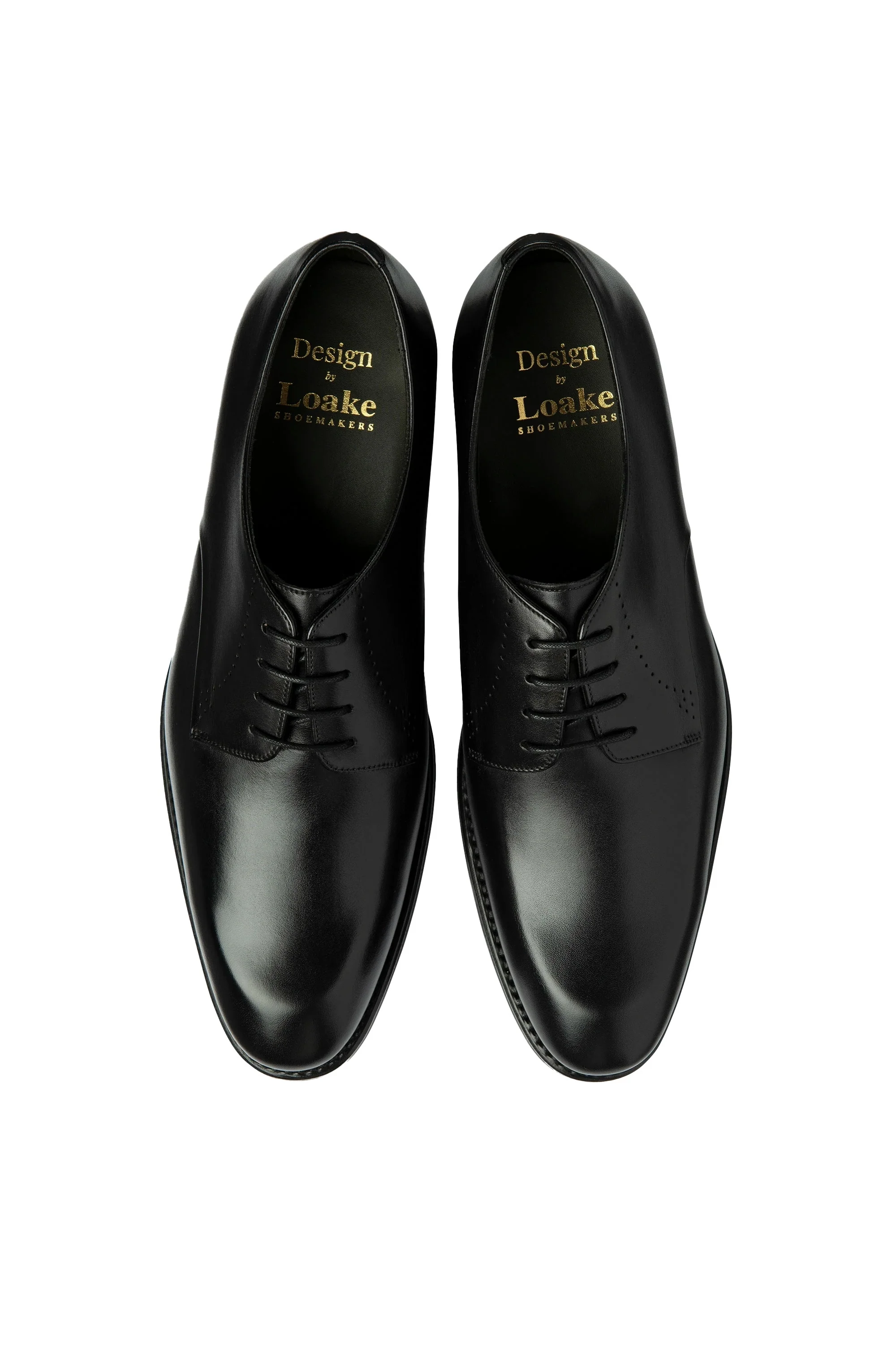 Loake Gosling Plain Derby Shoe Black - Image 3
