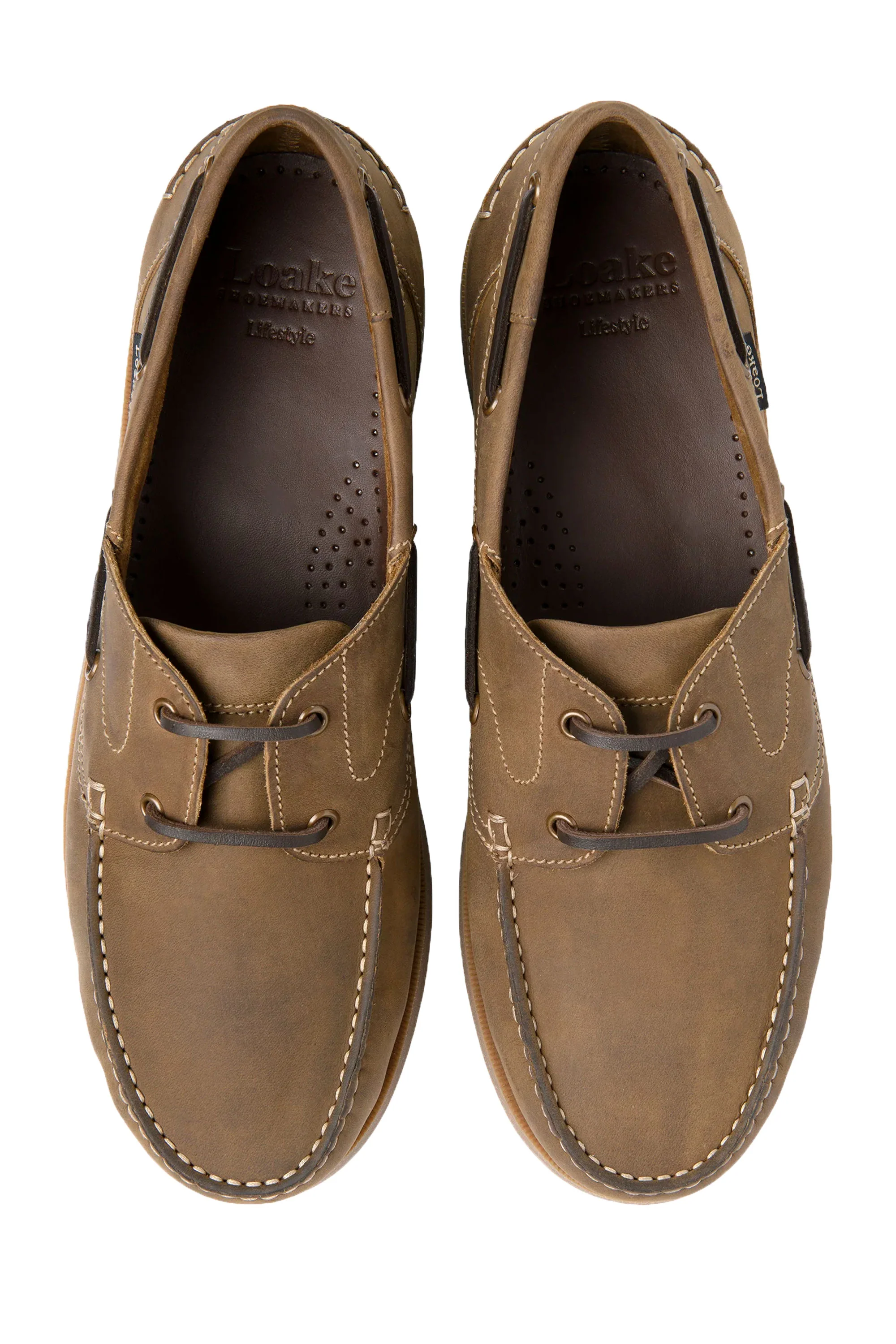 LOAKE PADSTOW BOAT SHOE BROWN NUBUCK - Image 3