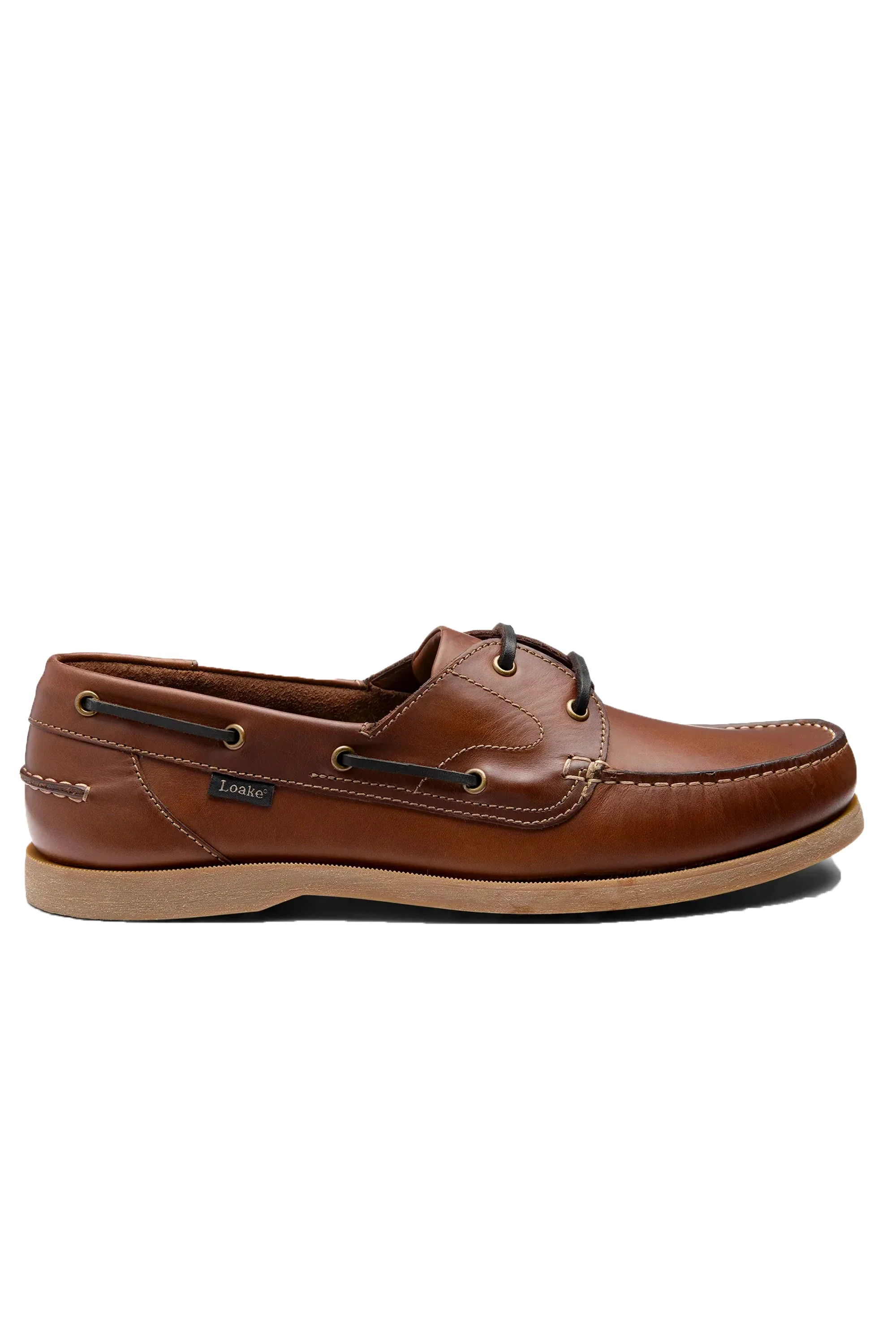LOAKE PADSTOW BOAT SHOE BROWN WAXY