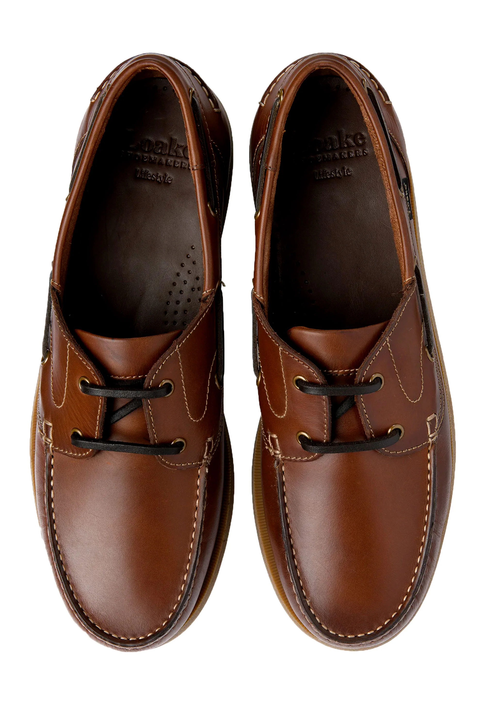 LOAKE PADSTOW BOAT SHOE BROWN WAXY - Image 3