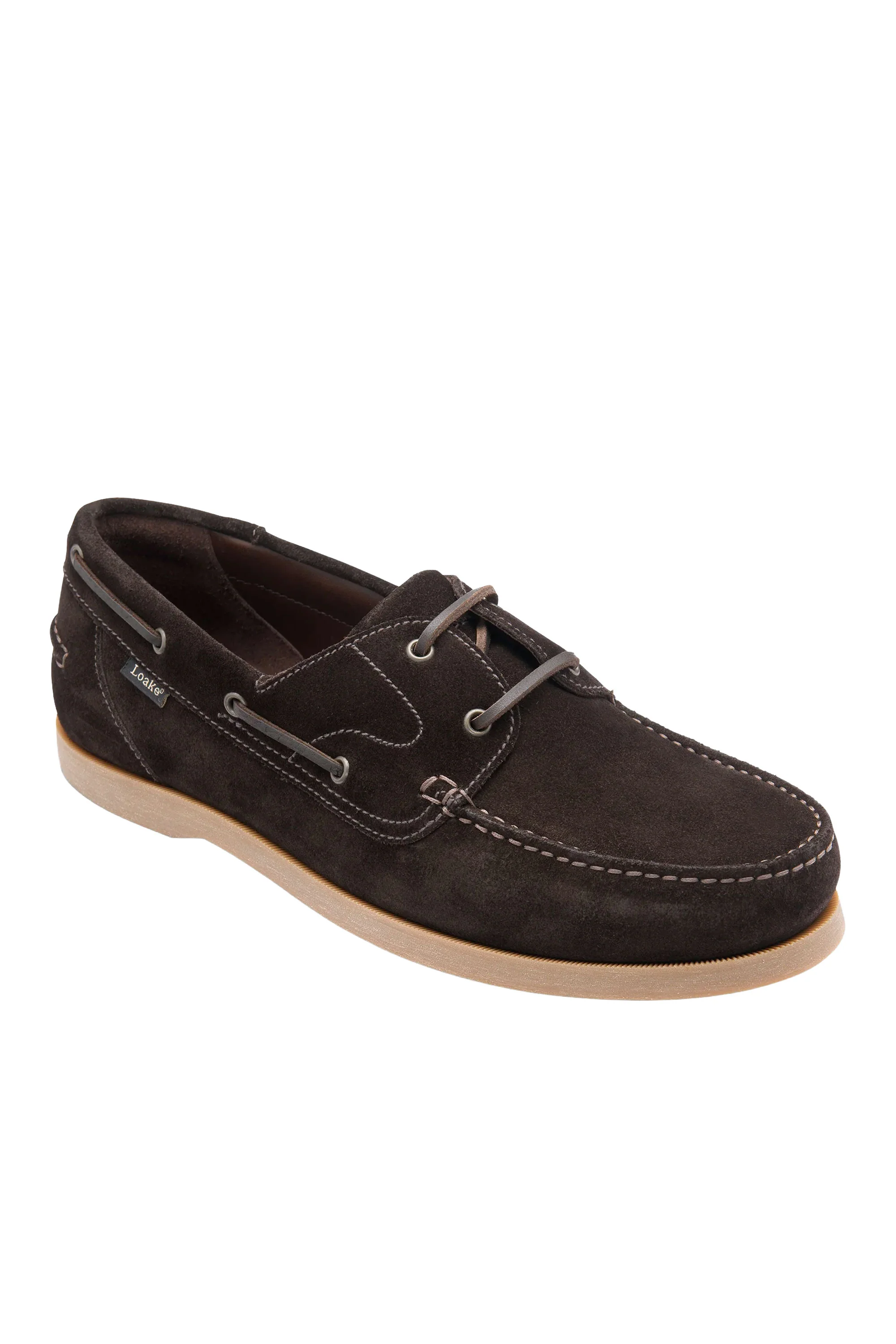 LOAKE PADSTOW BOAT SHOE DARK BROWN SUEDE - Image 2