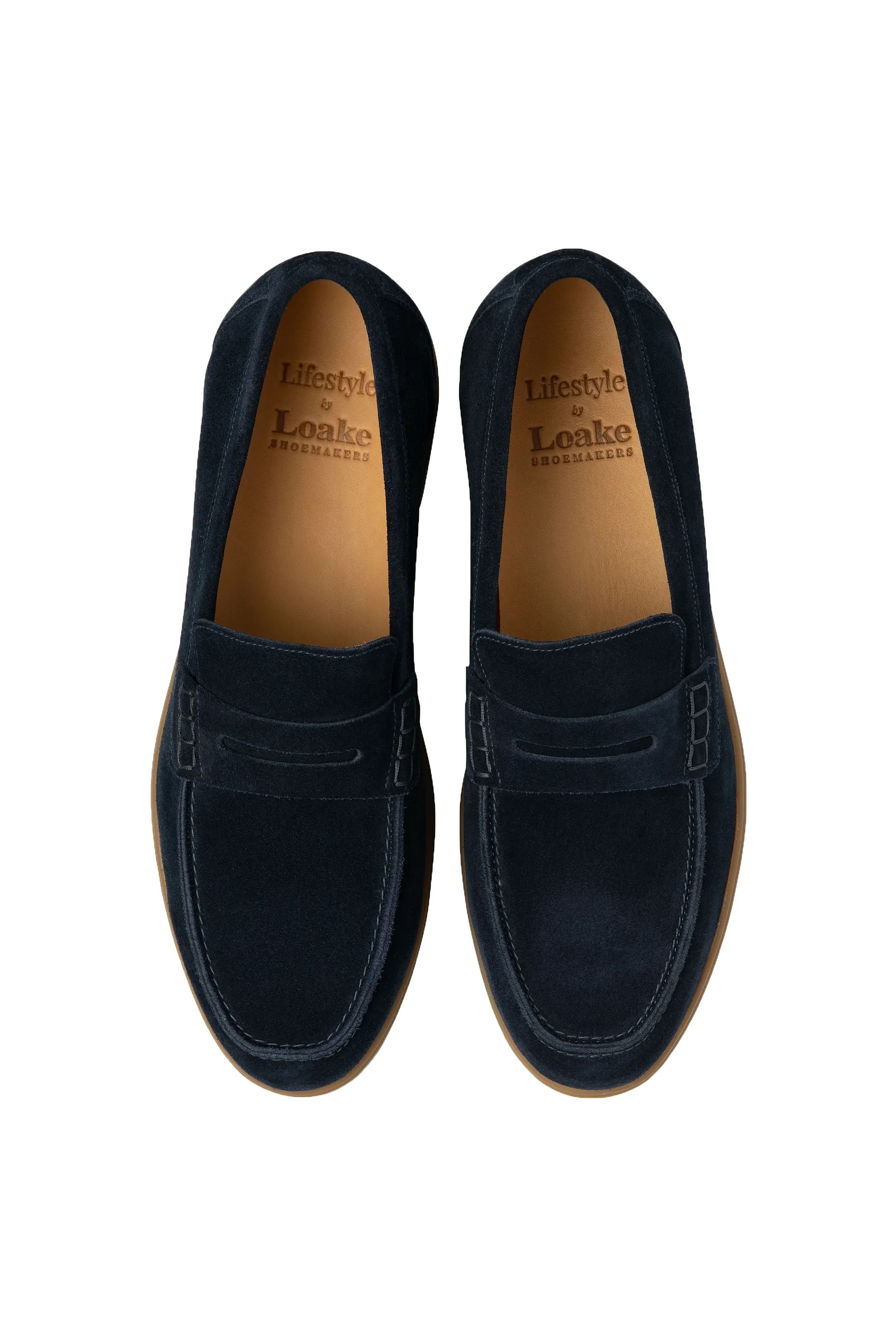Loake Lucca Navy Suede Loafer Navy - Image 3