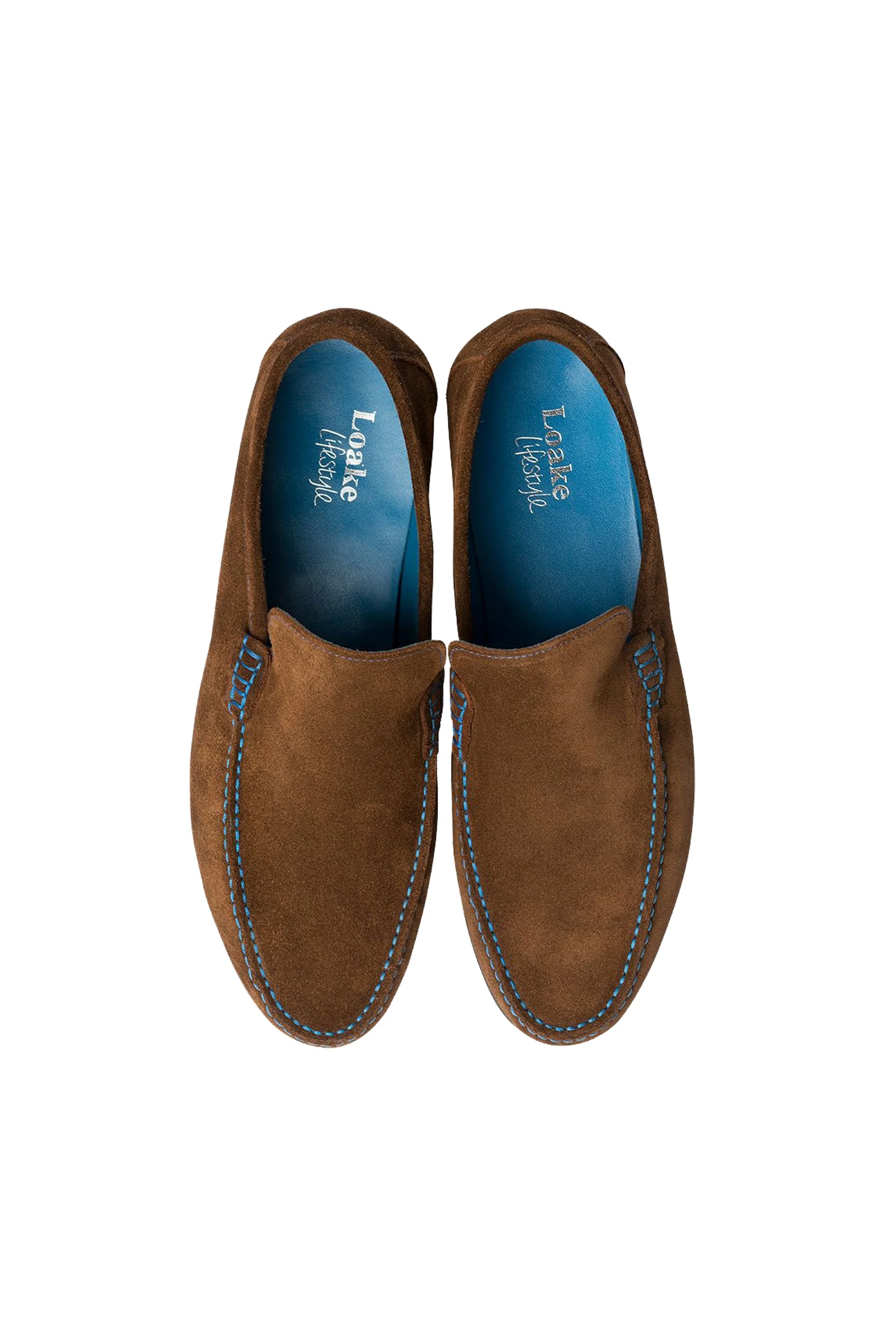 Loake Nicholson Suede Moccasin Shoes Dark Brown - Image 3