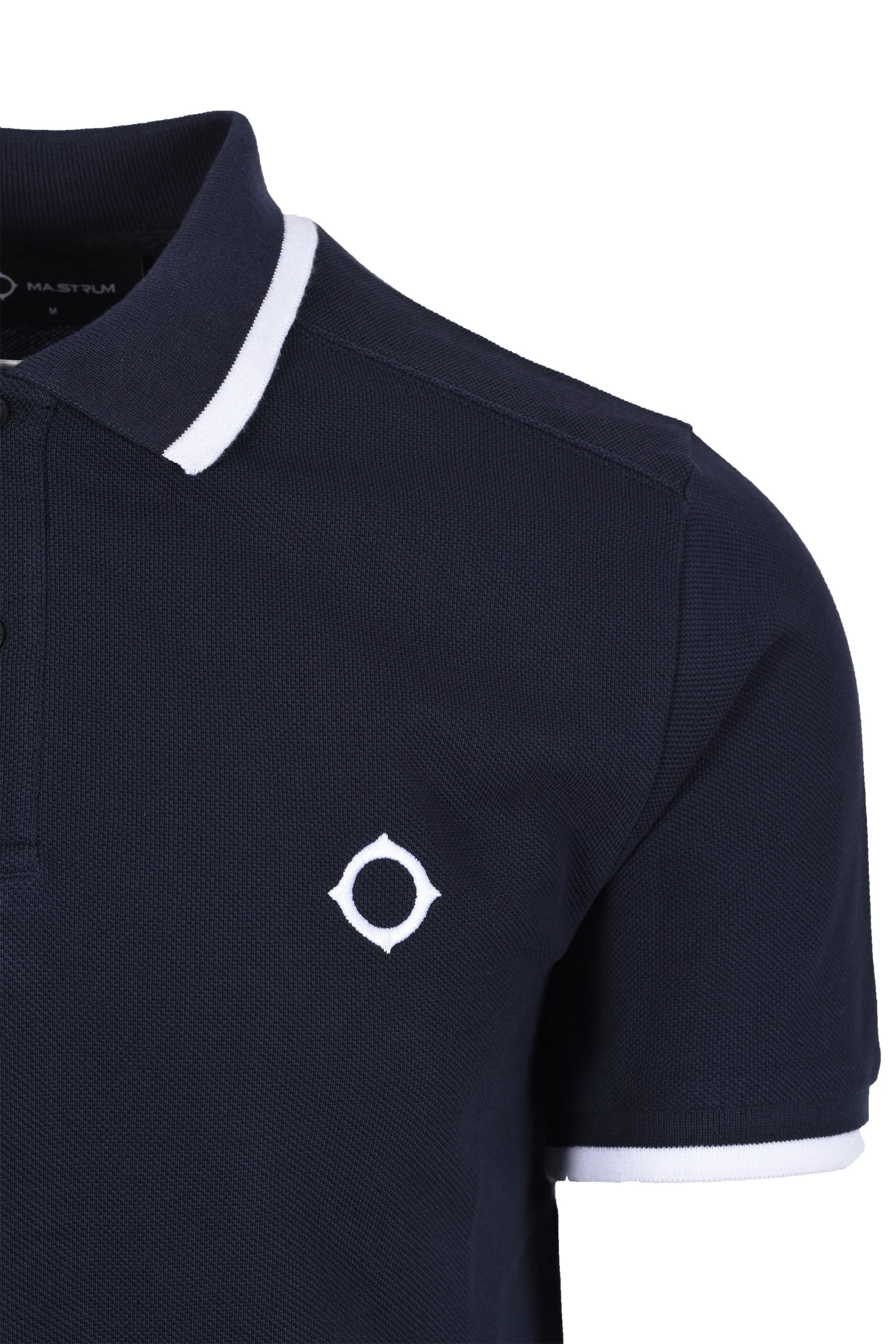 Ma.strum Block Tipped Polo Shirt Ink Navy - Image 4
