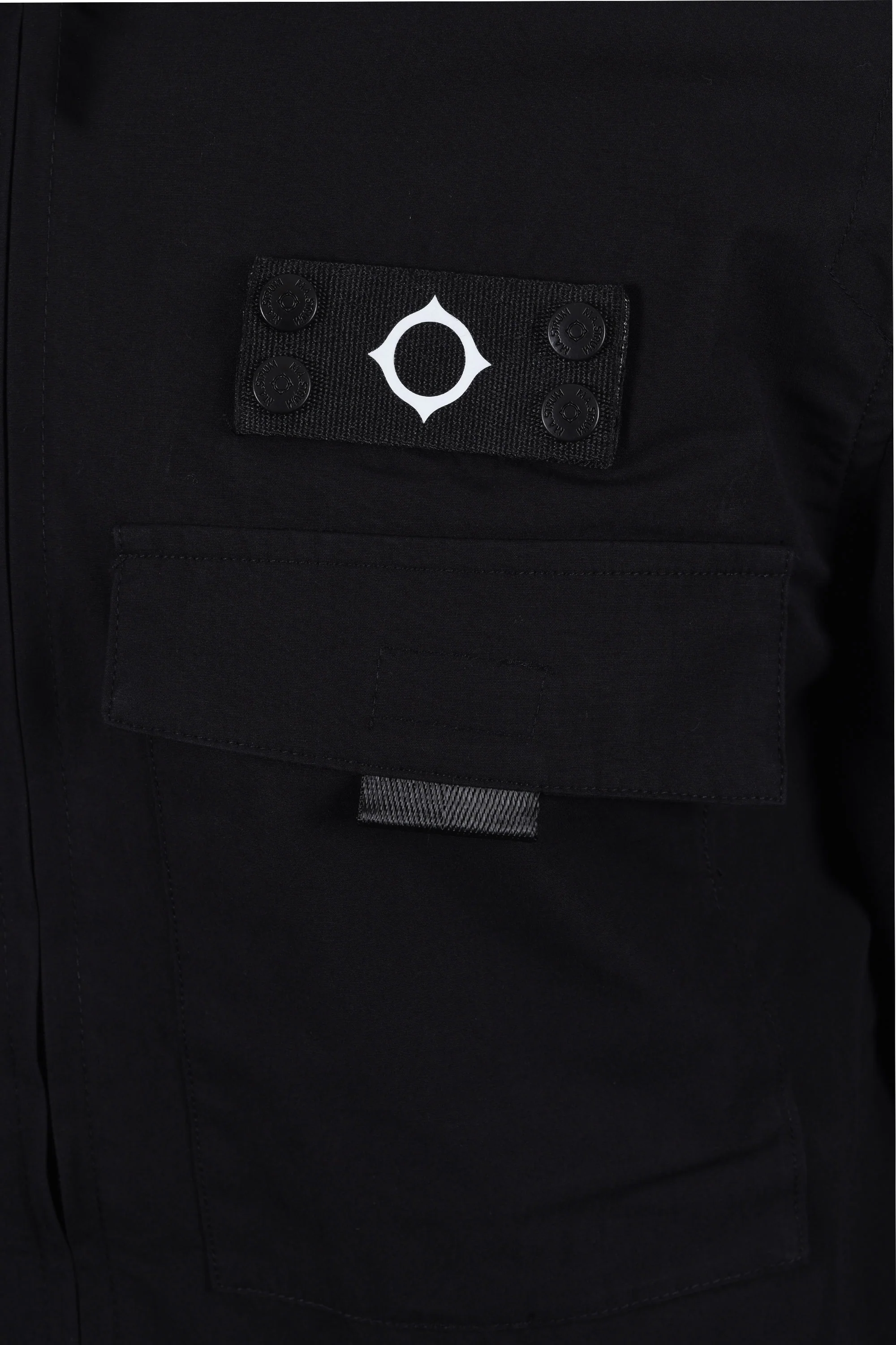 Ma.strum Mixed Media Funnel Shirt Jet Black - Image 4