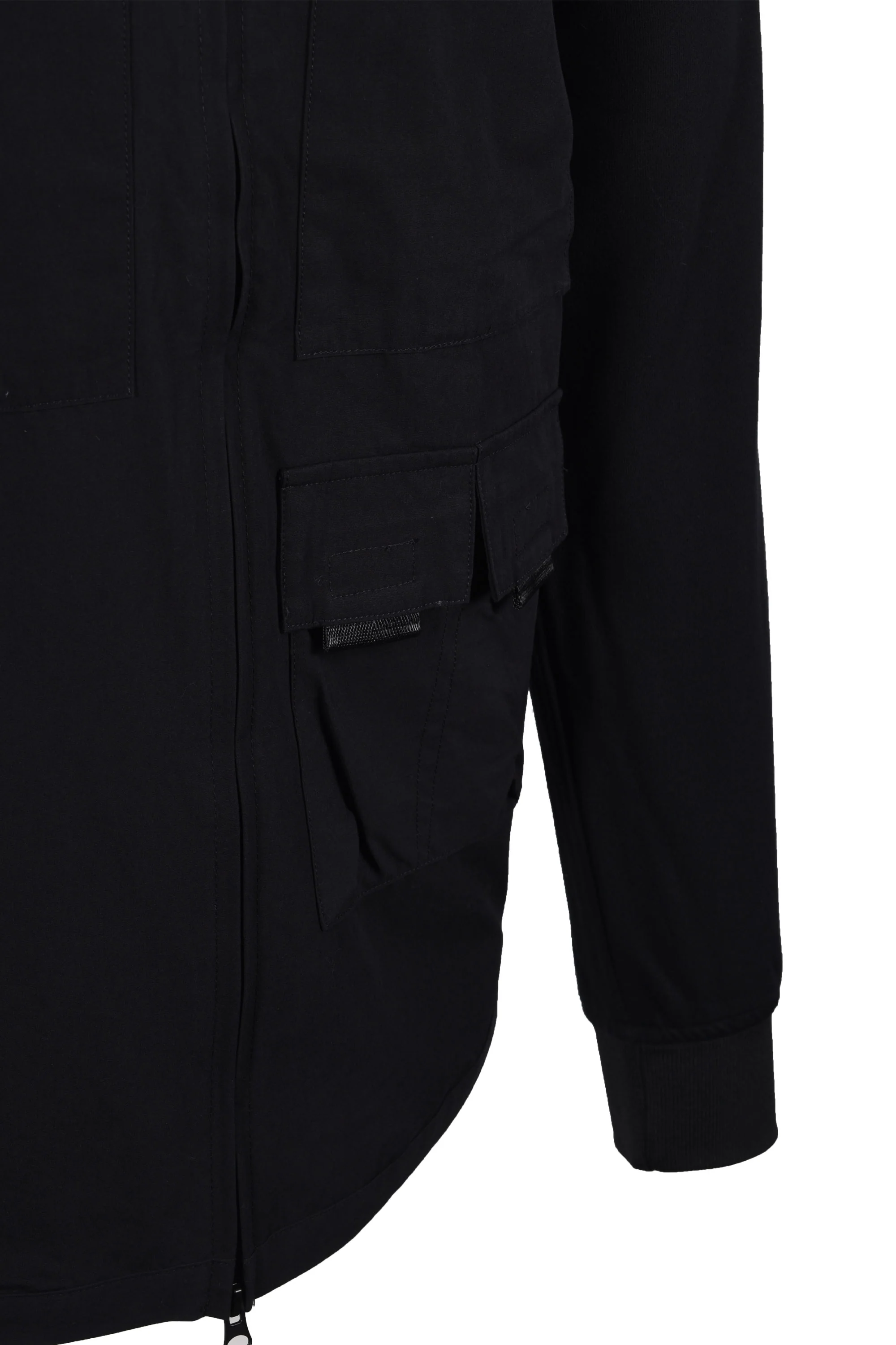 Ma.strum Mixed Media Funnel Shirt Jet Black - Image 5