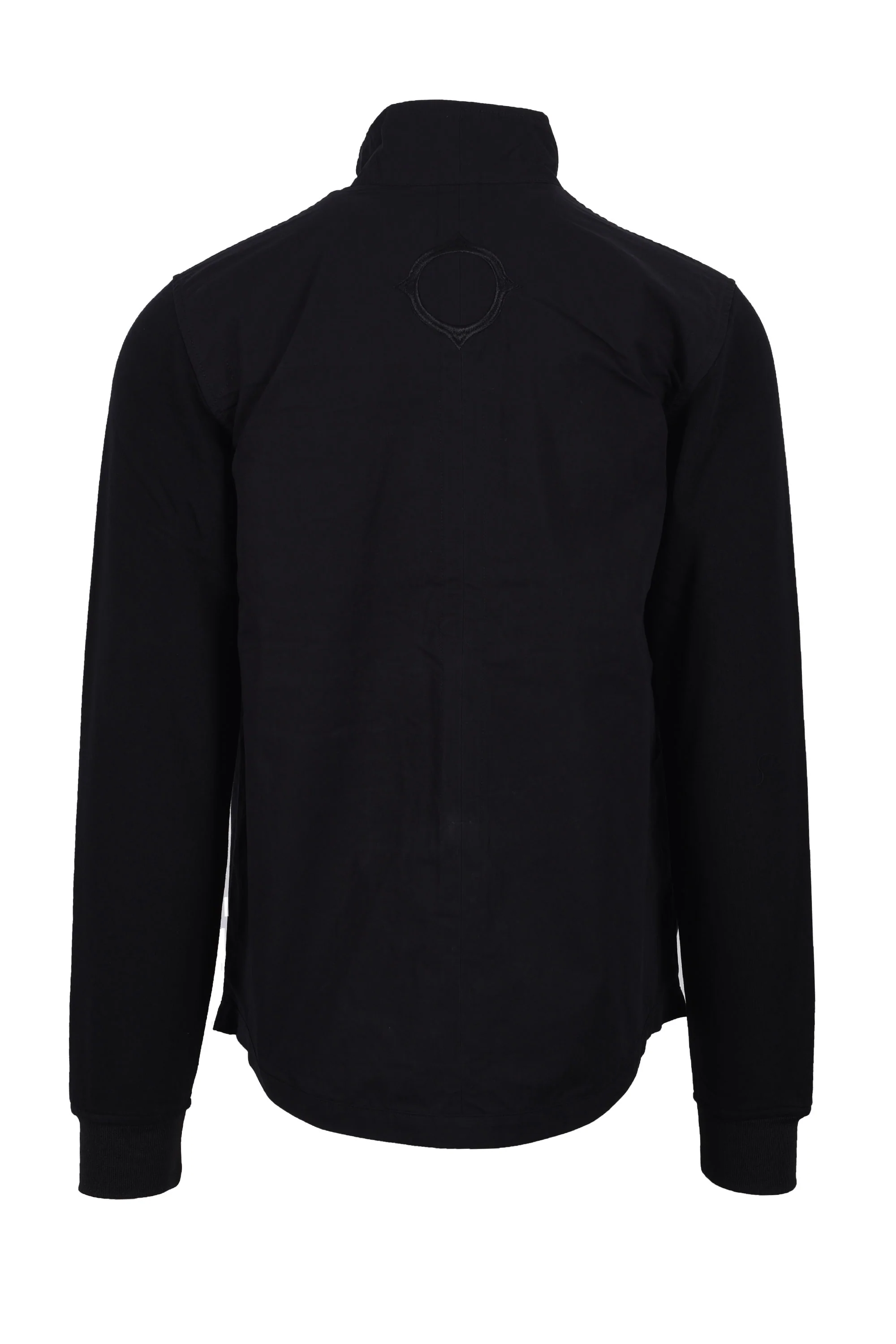 Ma.strum Mixed Media Funnel Shirt Jet Black - Image 6