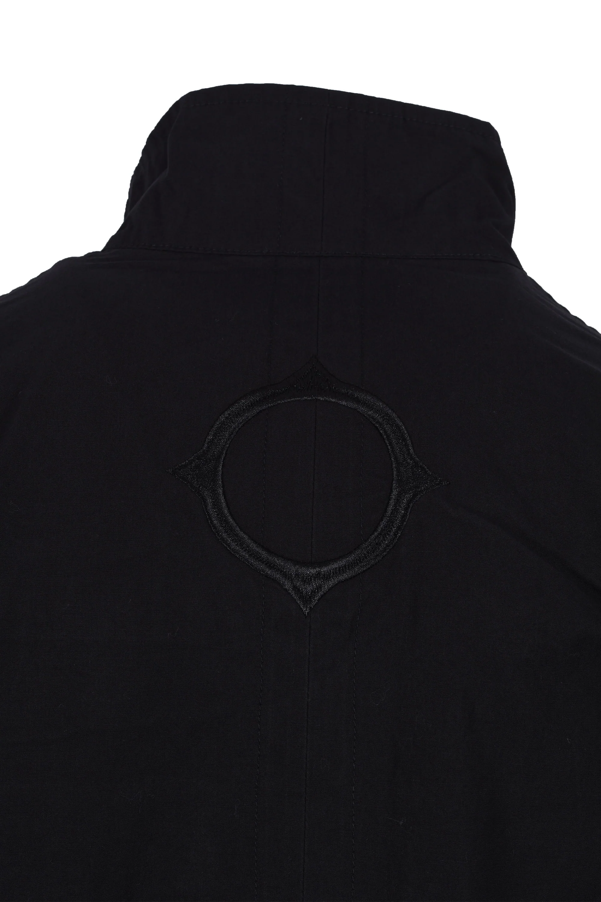 Ma.strum Mixed Media Funnel Shirt Jet Black - Image 7
