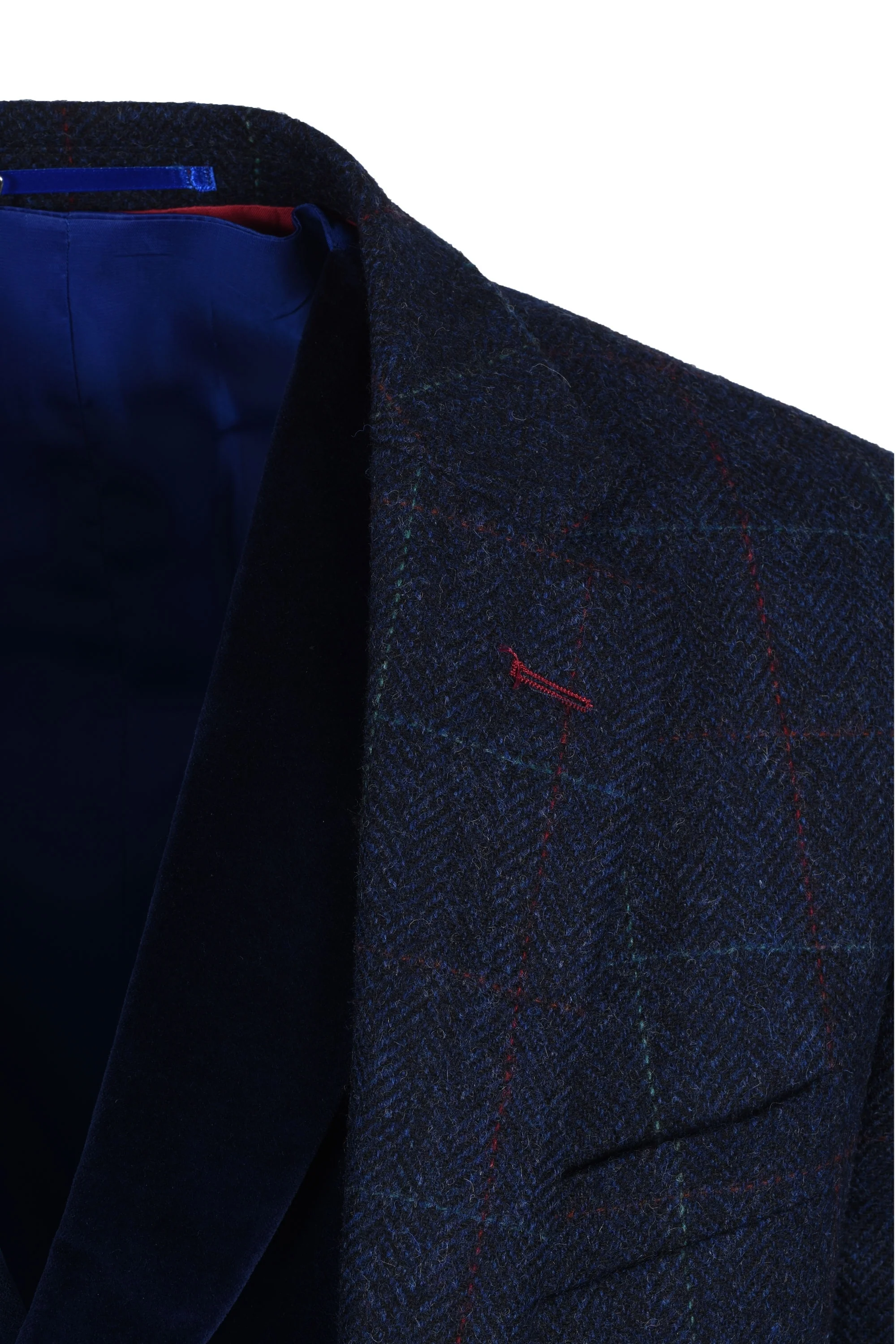 Mazelli Jacket And Waistcoat Blue Red Check - Image 2