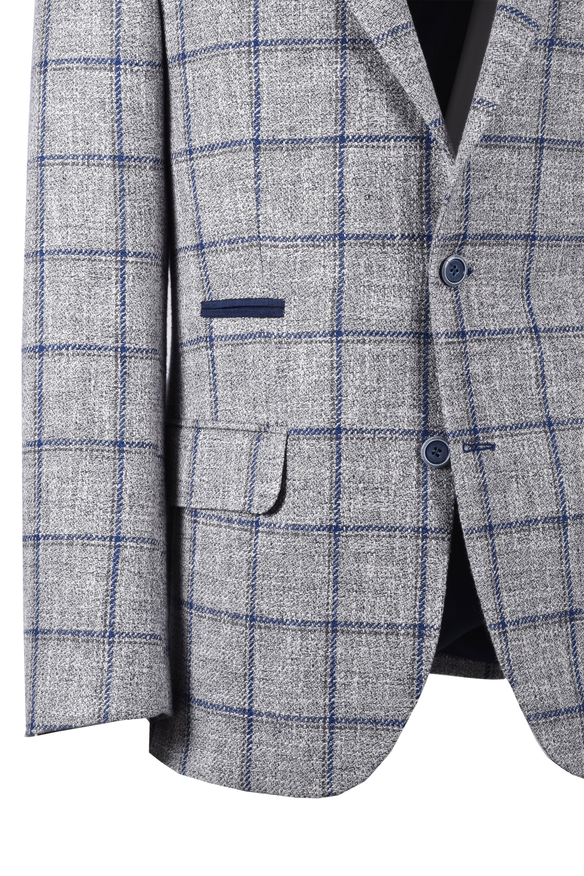 Mazzelli Jacket Grey Blue Check - Image 3