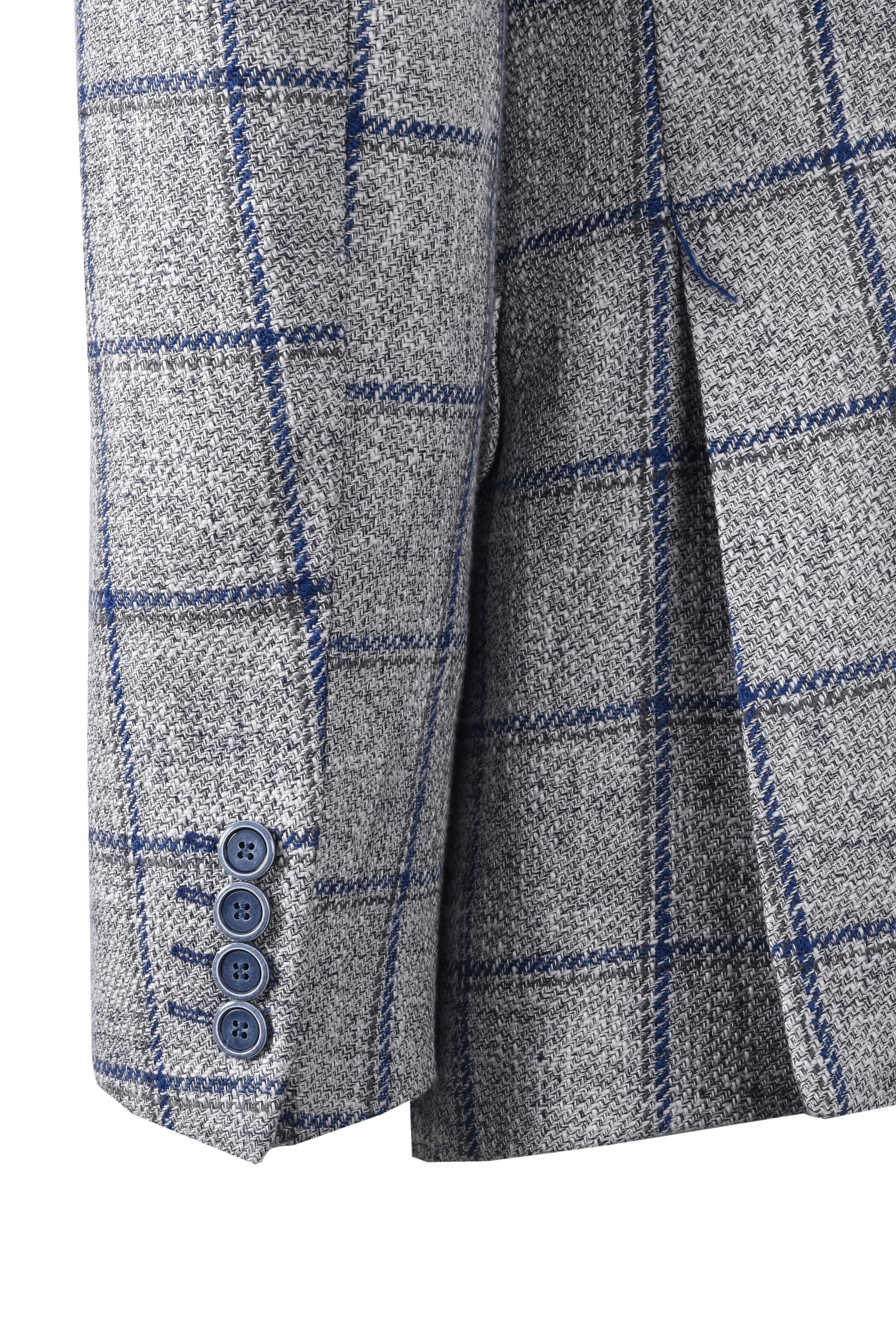 Mazzelli Jacket Grey Blue Check - Image 4