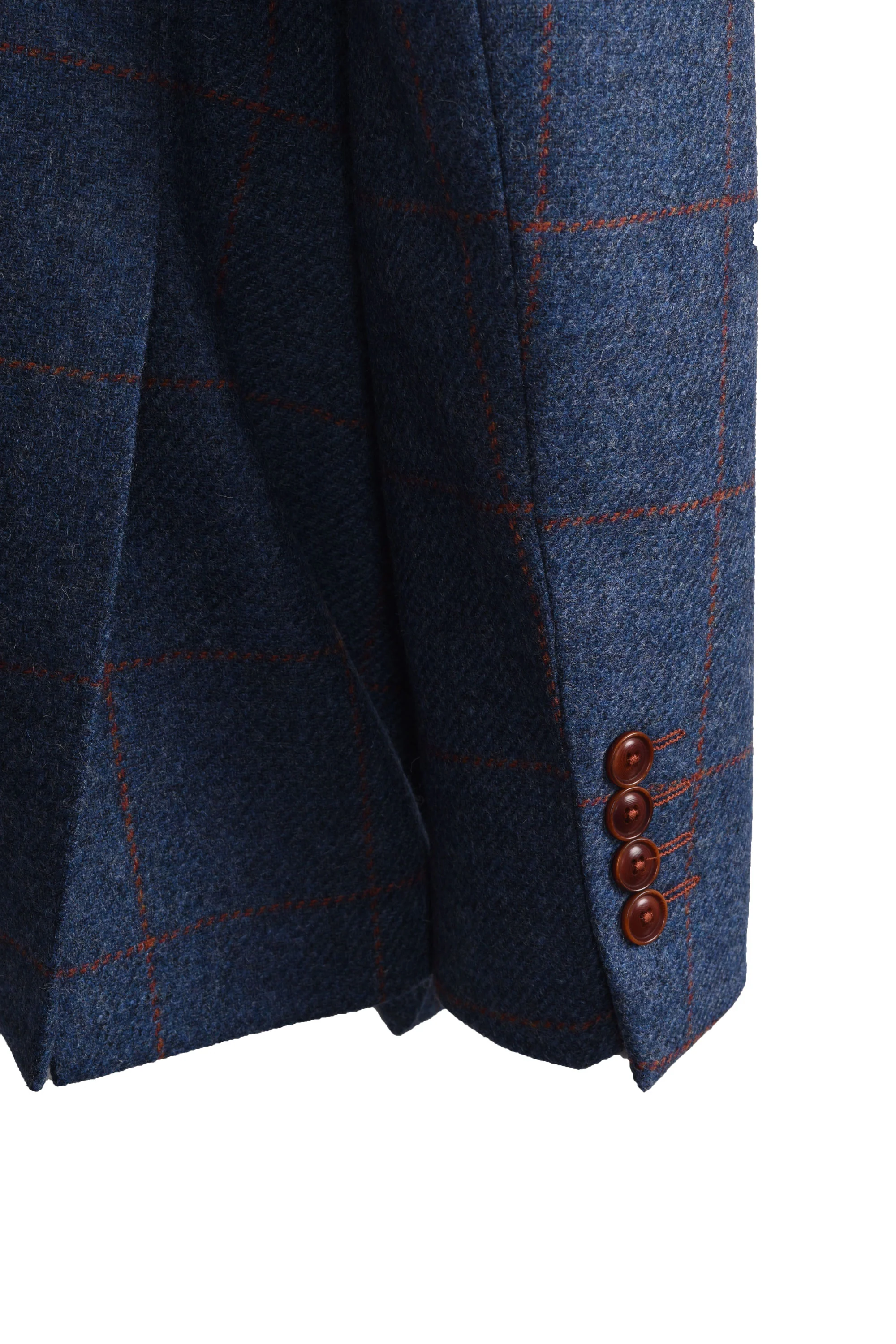 Mazzelli Jacket and Waistcoat Blue/Orange Check - Image 4