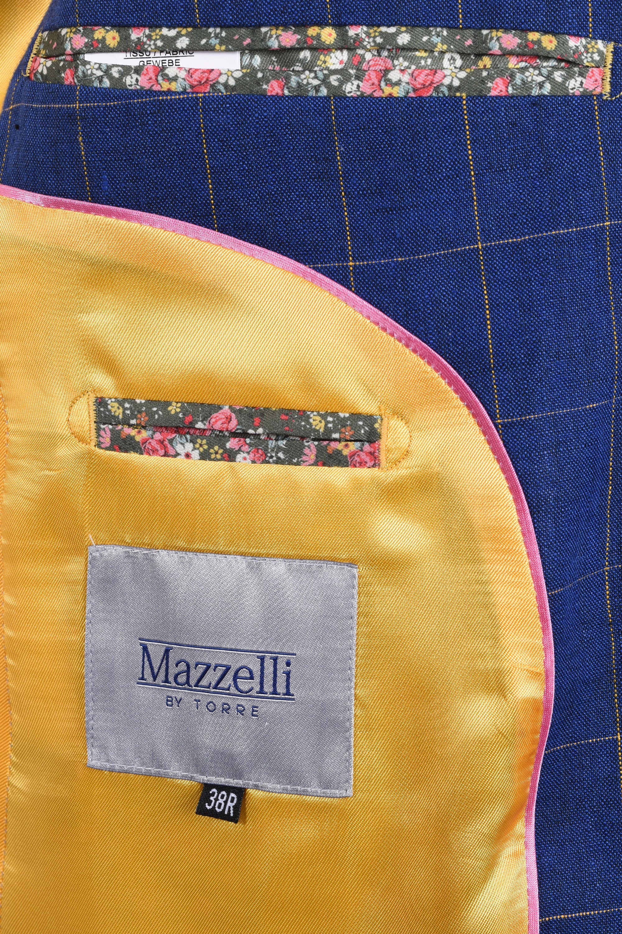 MAZZELLI JACKET BLUE YELLOW CHECK - Image 4