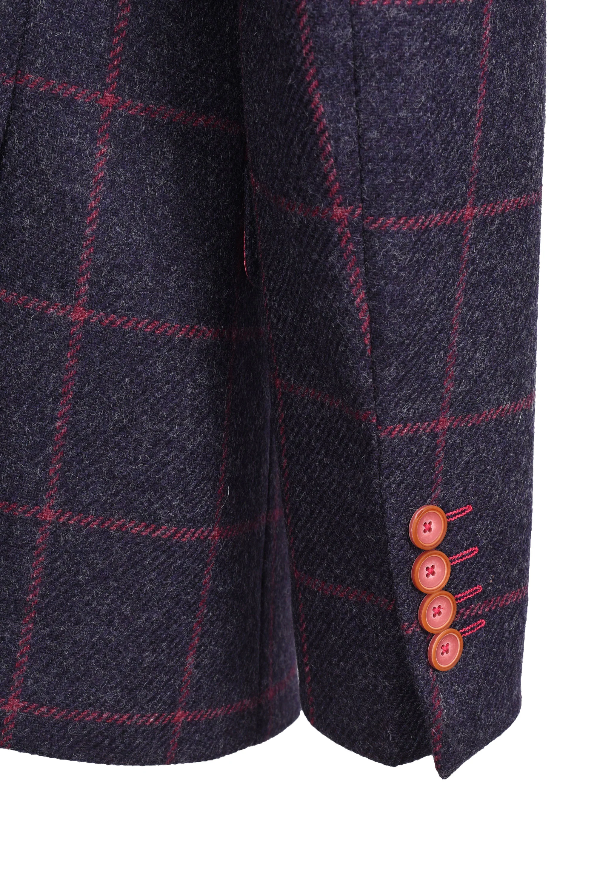 Mazzelli Jacket and Waistcoat Navy/Pink Check - Image 4
