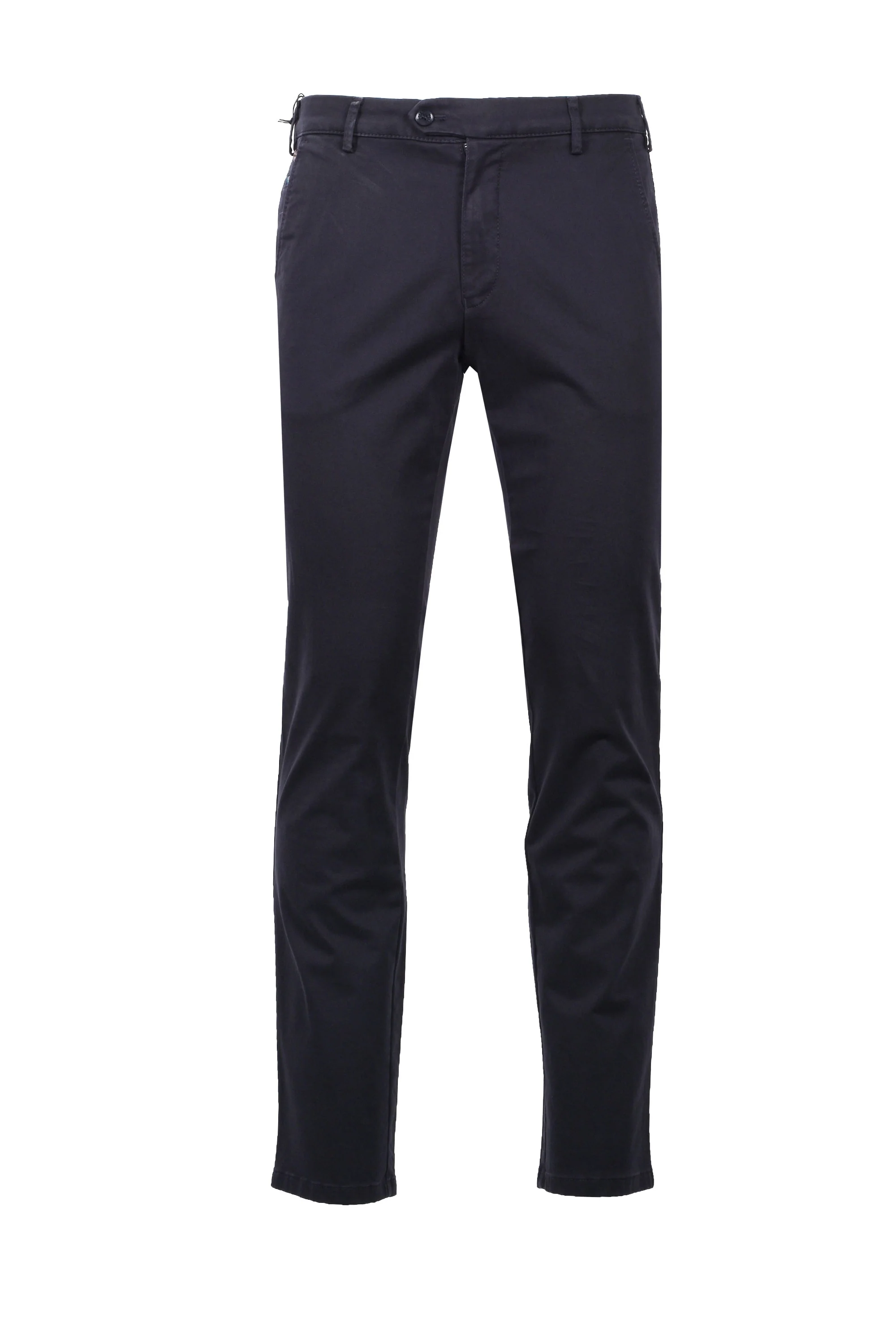 Meyer Roma Cotton Chino Straight Fit Trousers Navy - Image 2