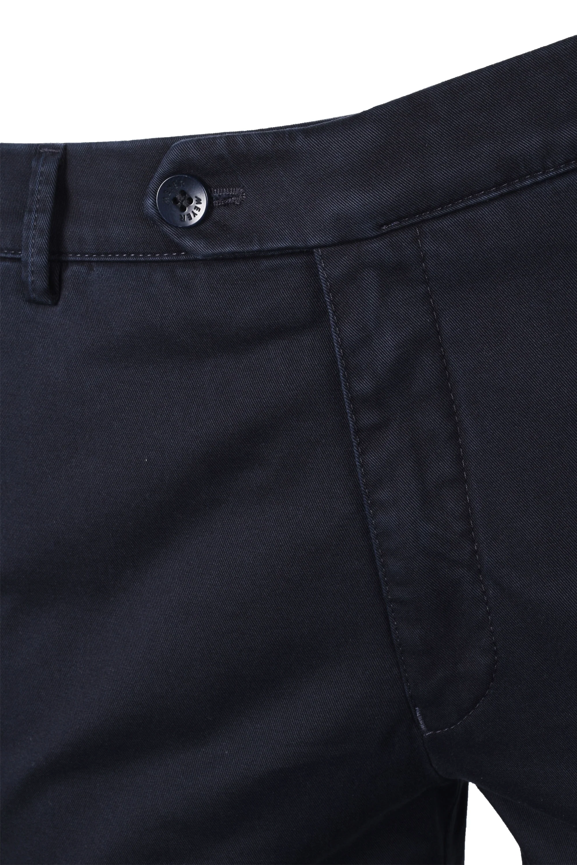 Meyer Roma Cotton Chino Straight Fit Trousers Navy - Image 3