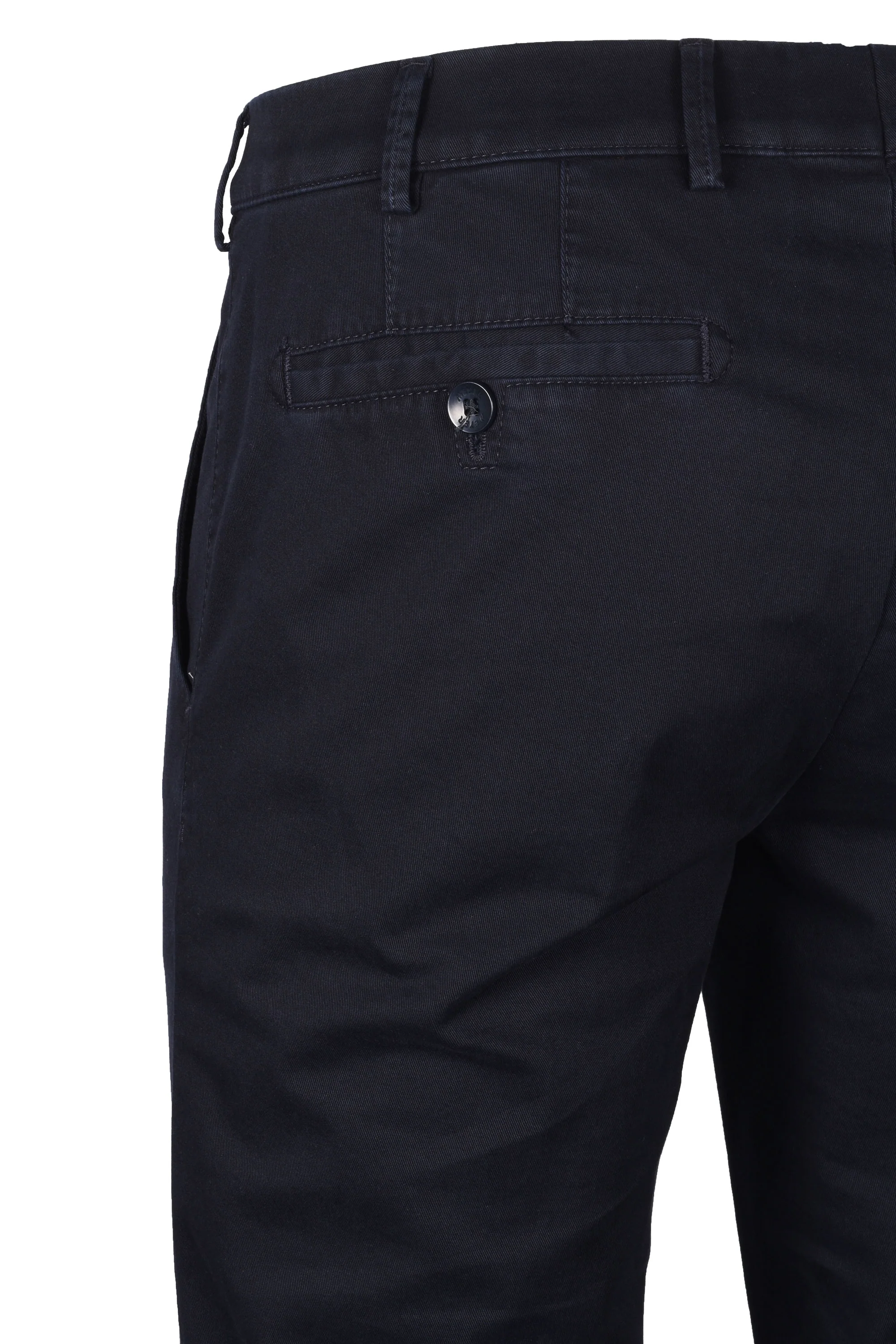 Meyer Roma Cotton Chino Straight Fit Trousers Navy - Image 5