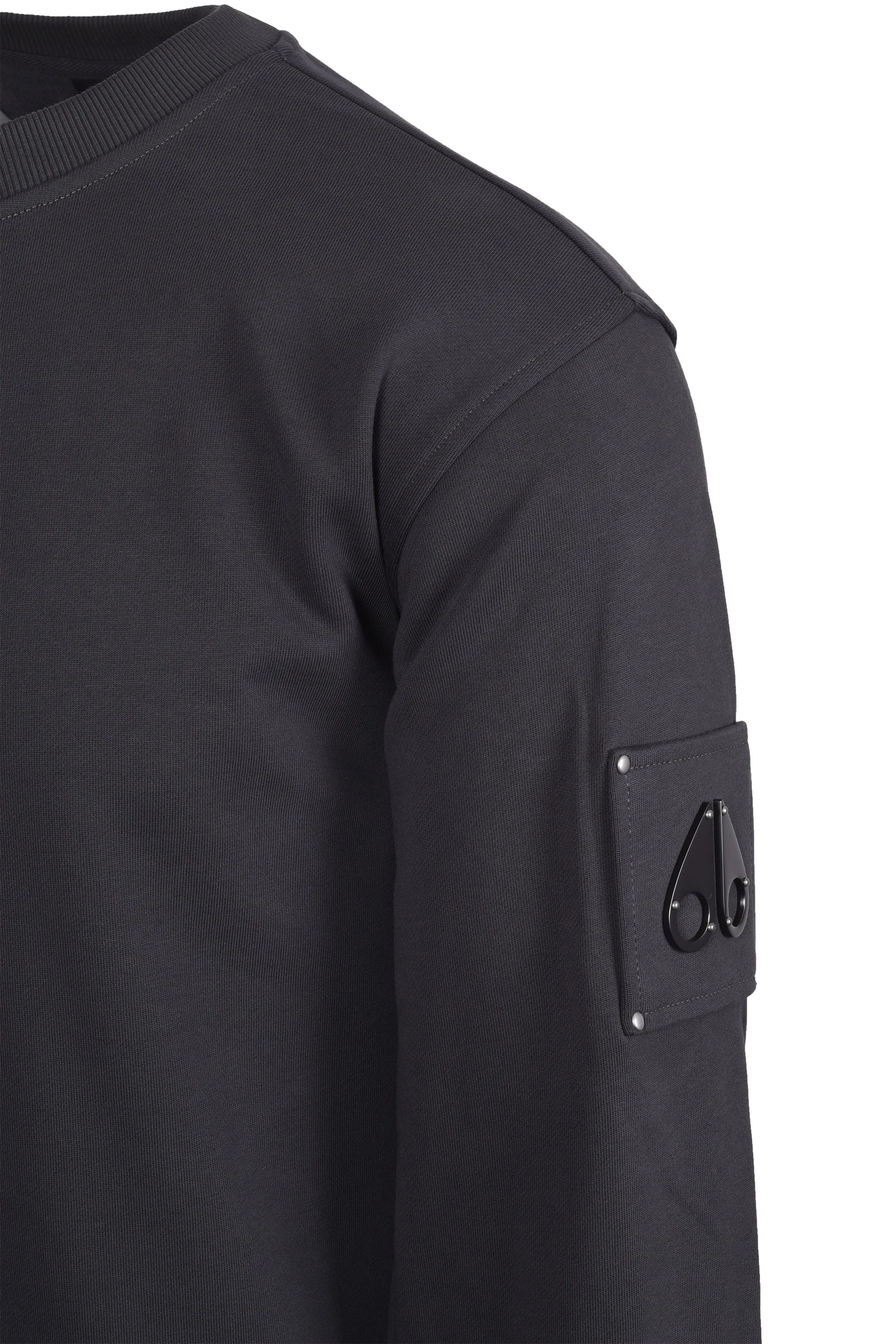 Moose Knuckles Hartsfield Crew Neck Sweatshirt Cement - Image 2