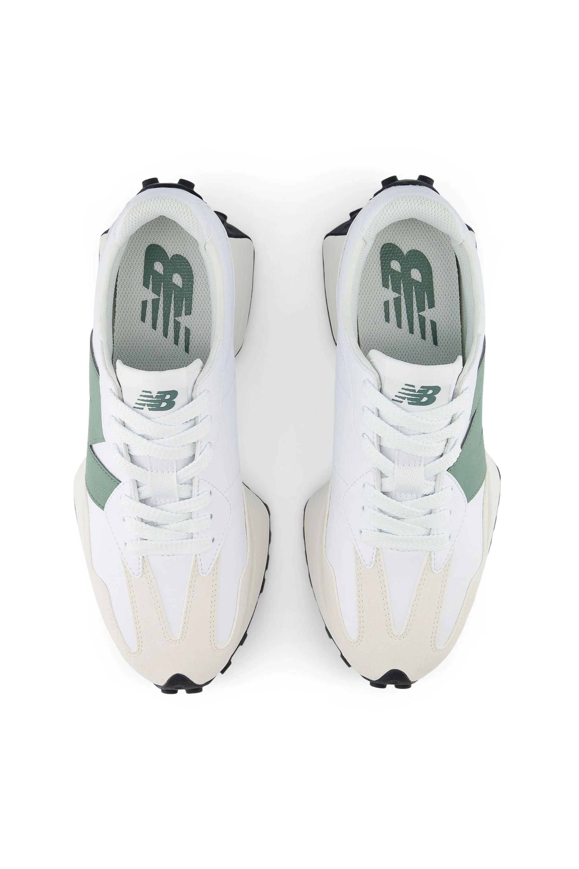 New Balance 327 Trainer White/Dark Juniper - Image 4