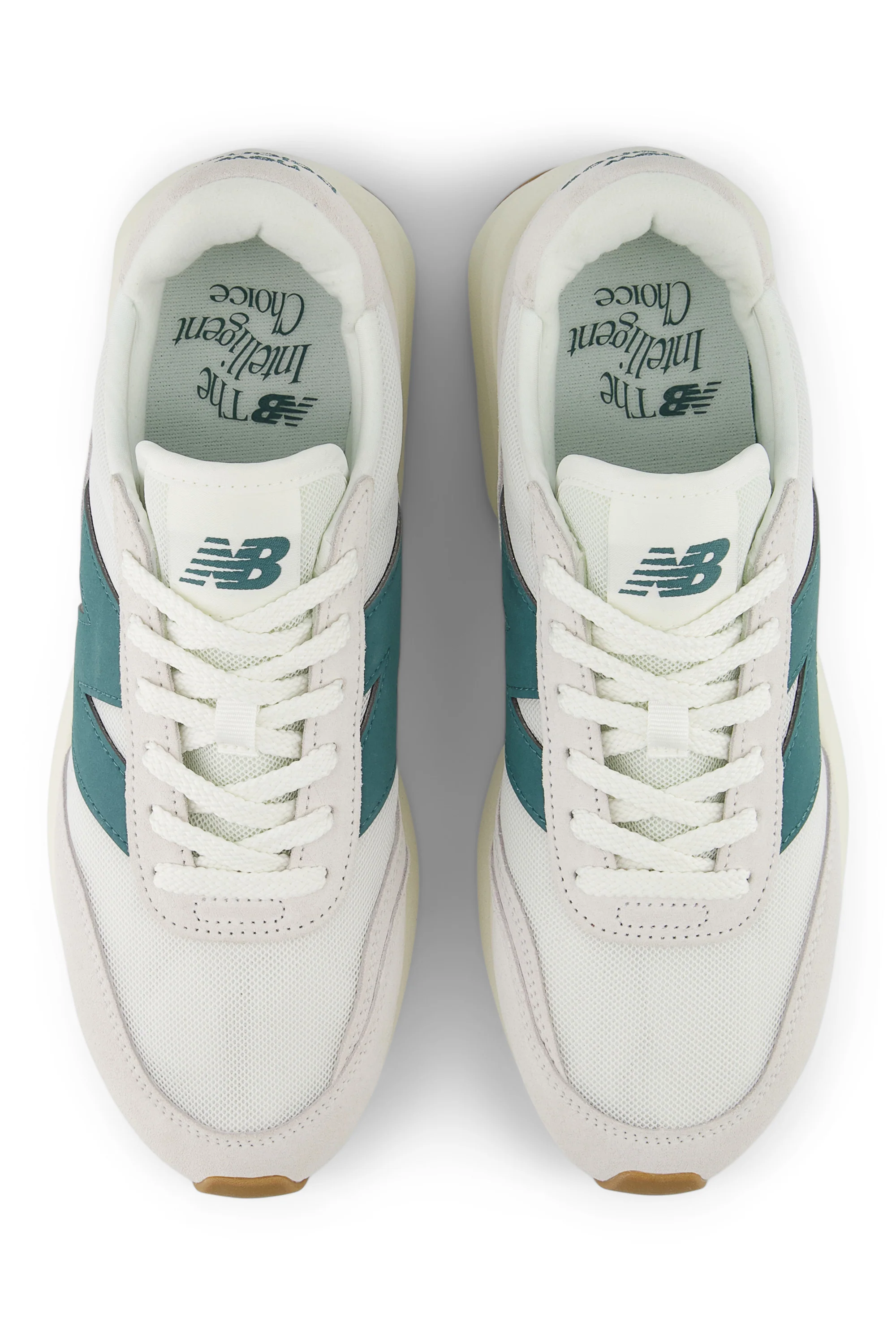 New Balance 370 Trainer Sea Salt & New Spruce - Image 3