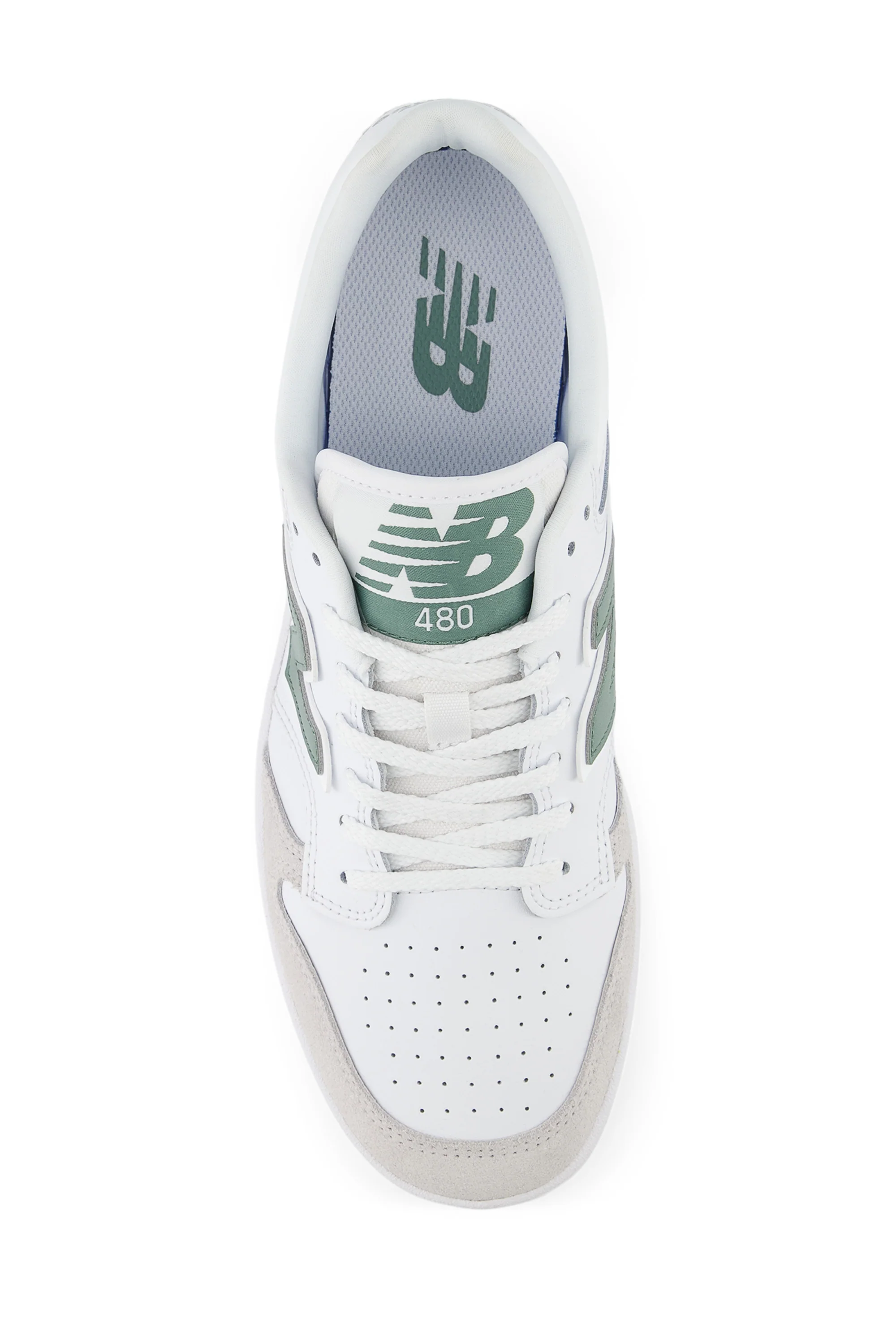 New Balance 480 Trainers White with Grey Matter - Image 3