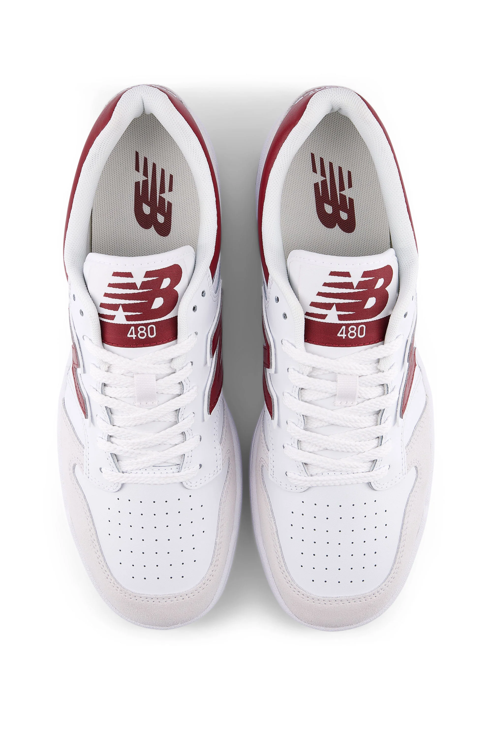 New Balance 480 Trainer White/Burgundy - Image 3