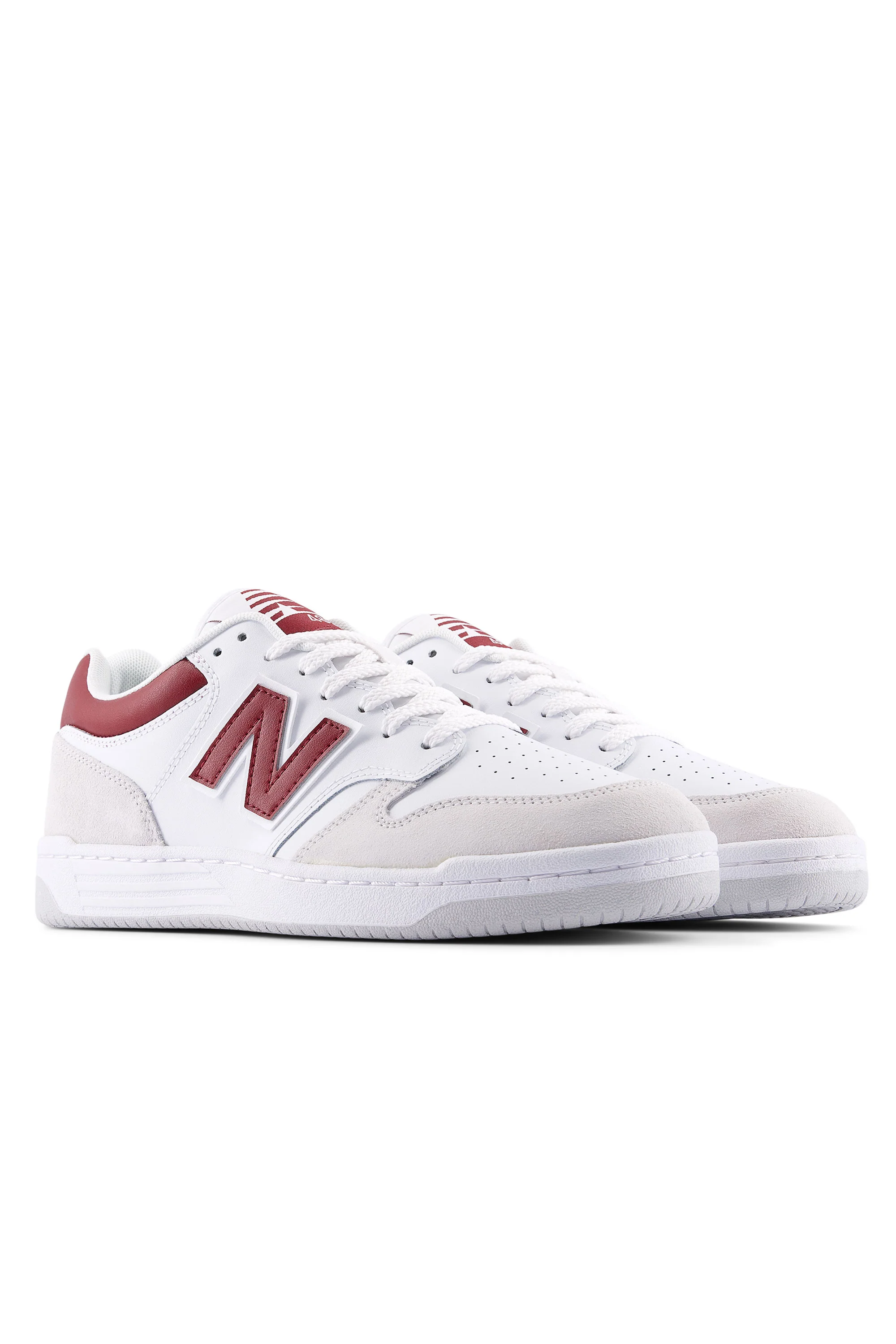New Balance 480 Trainer White/Burgundy - Image 4