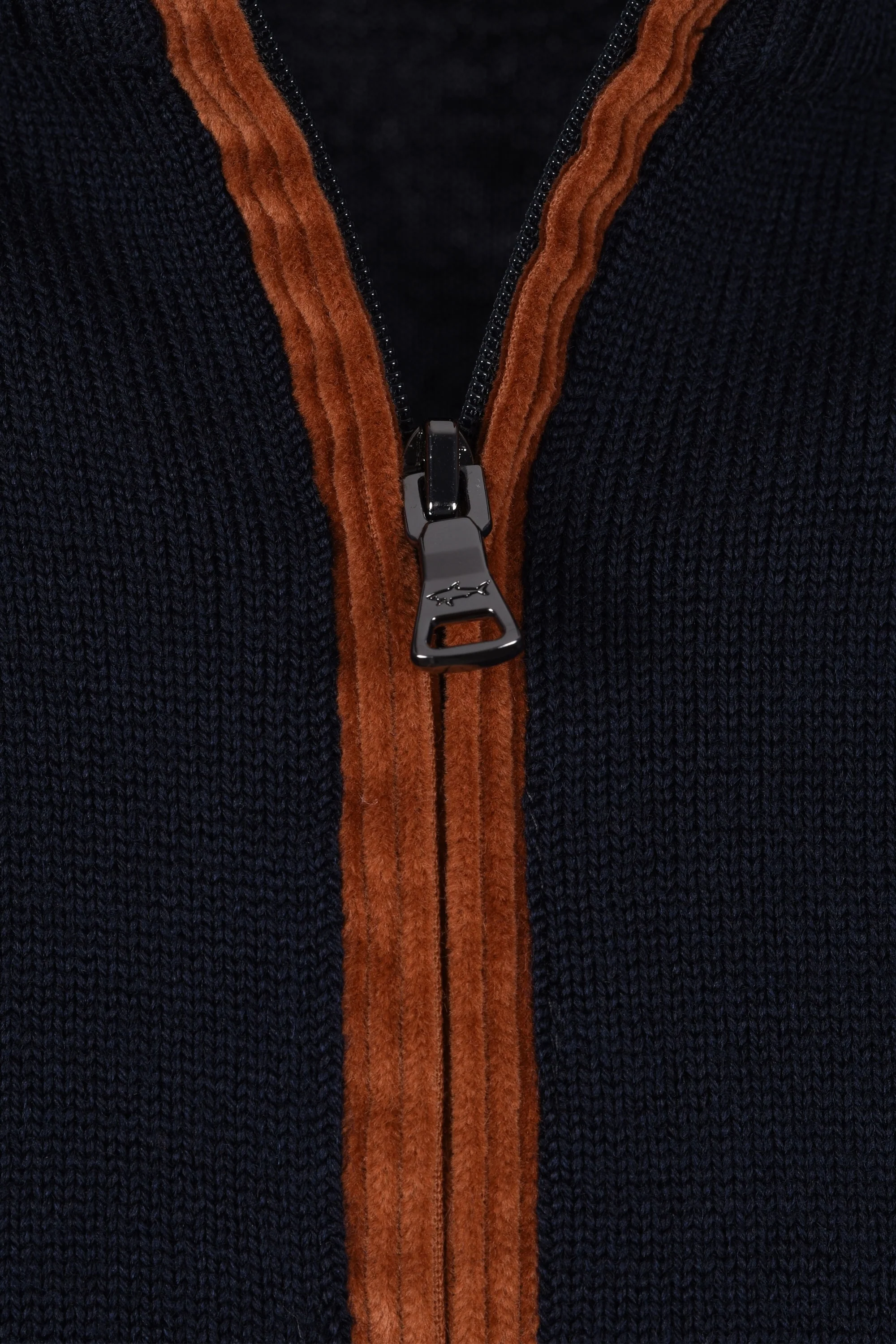 Paul And Shark Half Zip Knitwear Navy/Rust - Image 3