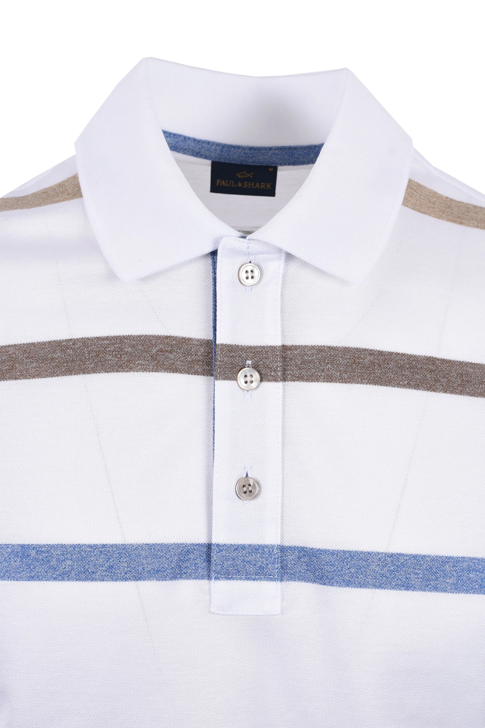Paul And Shark Polo Shirt White Multi Stripe - Image 2