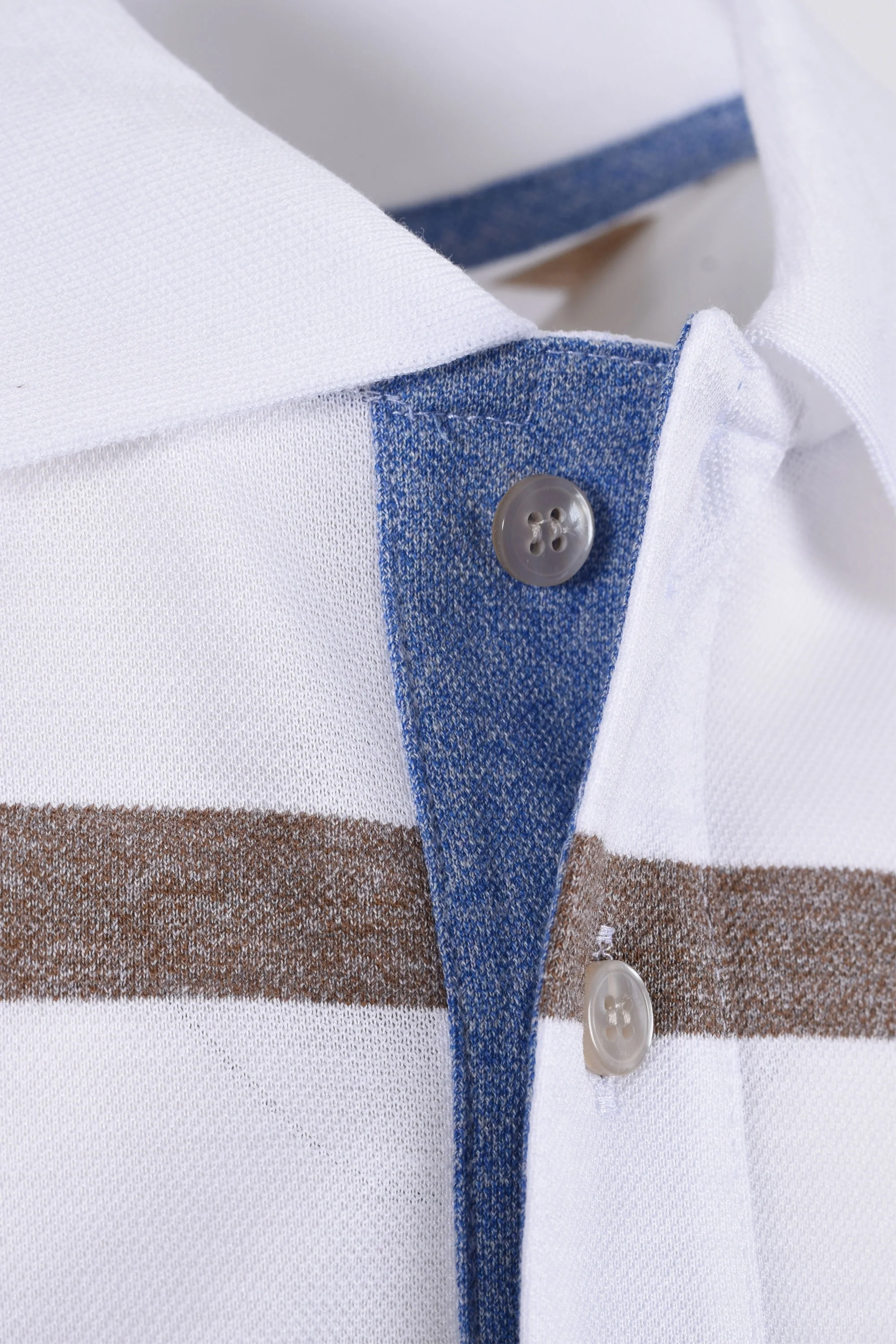 Paul And Shark Polo Shirt White Multi Stripe - Image 3