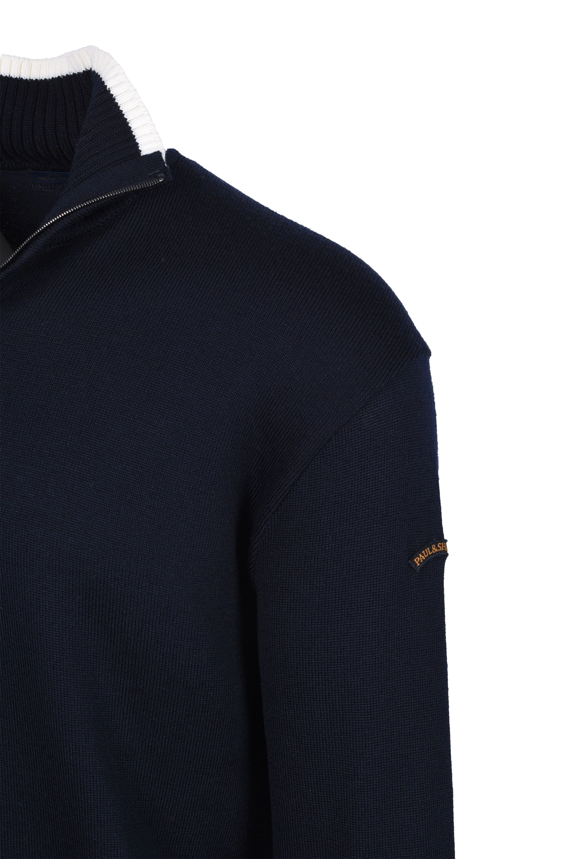 Paul & Shark Half Zip Knitwear Navy & Cream - Image 2