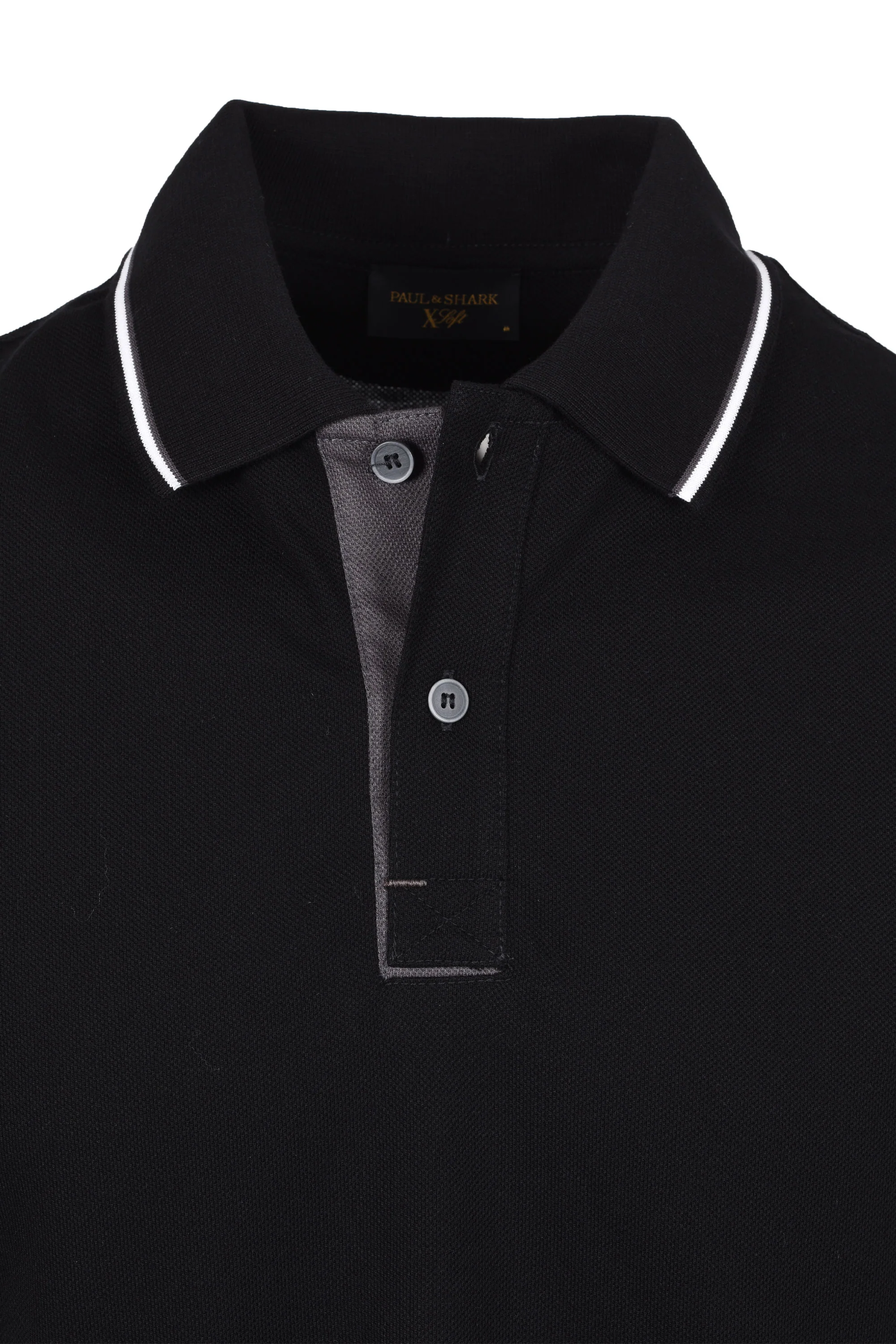 Paul & Shark Tipped Polo Shirt Black - Image 2
