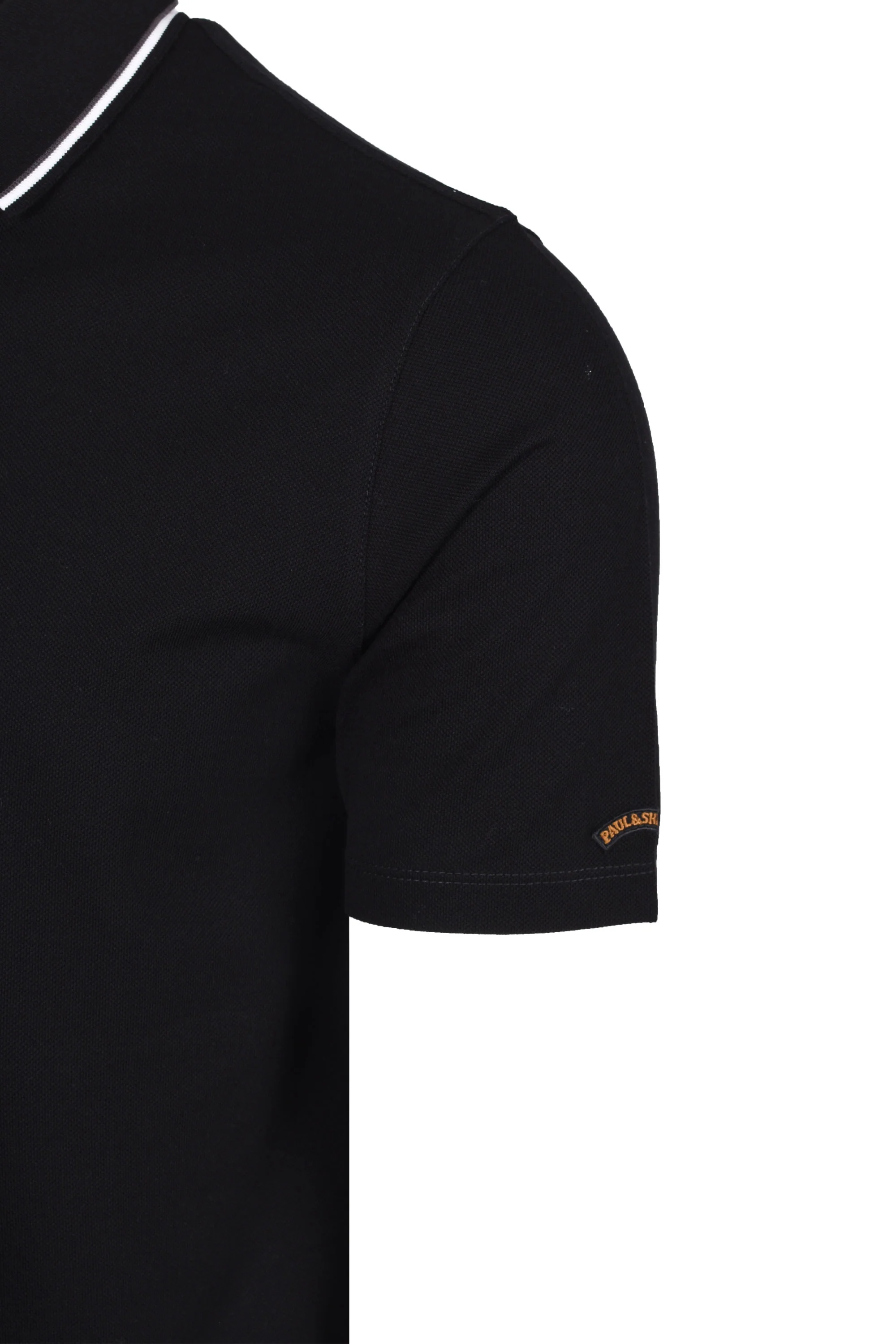Paul & Shark Tipped Polo Shirt Black - Image 3