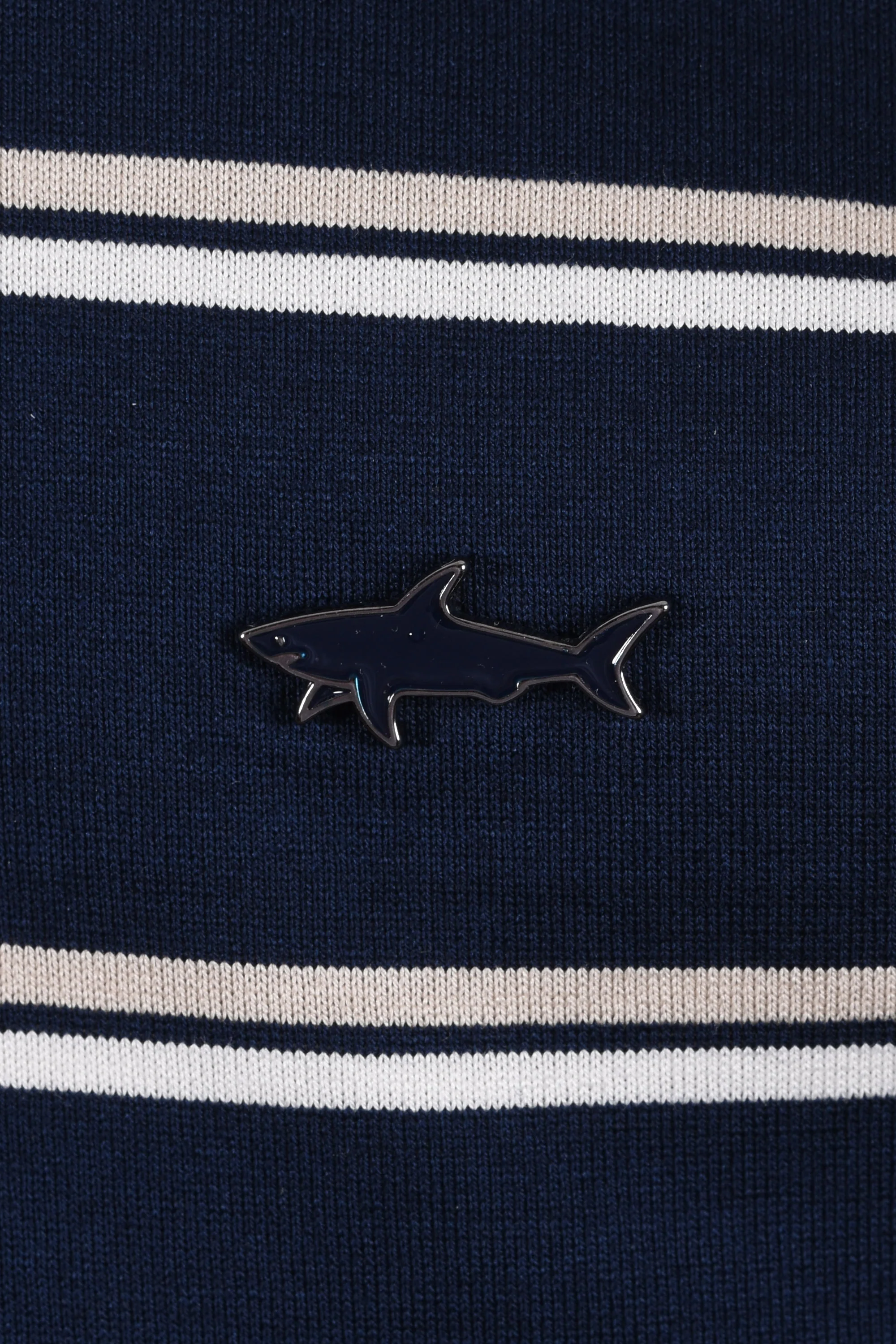 Paul & Shark POLO SHIRT NAVY BEIGE CREAM STRIPE - Image 3