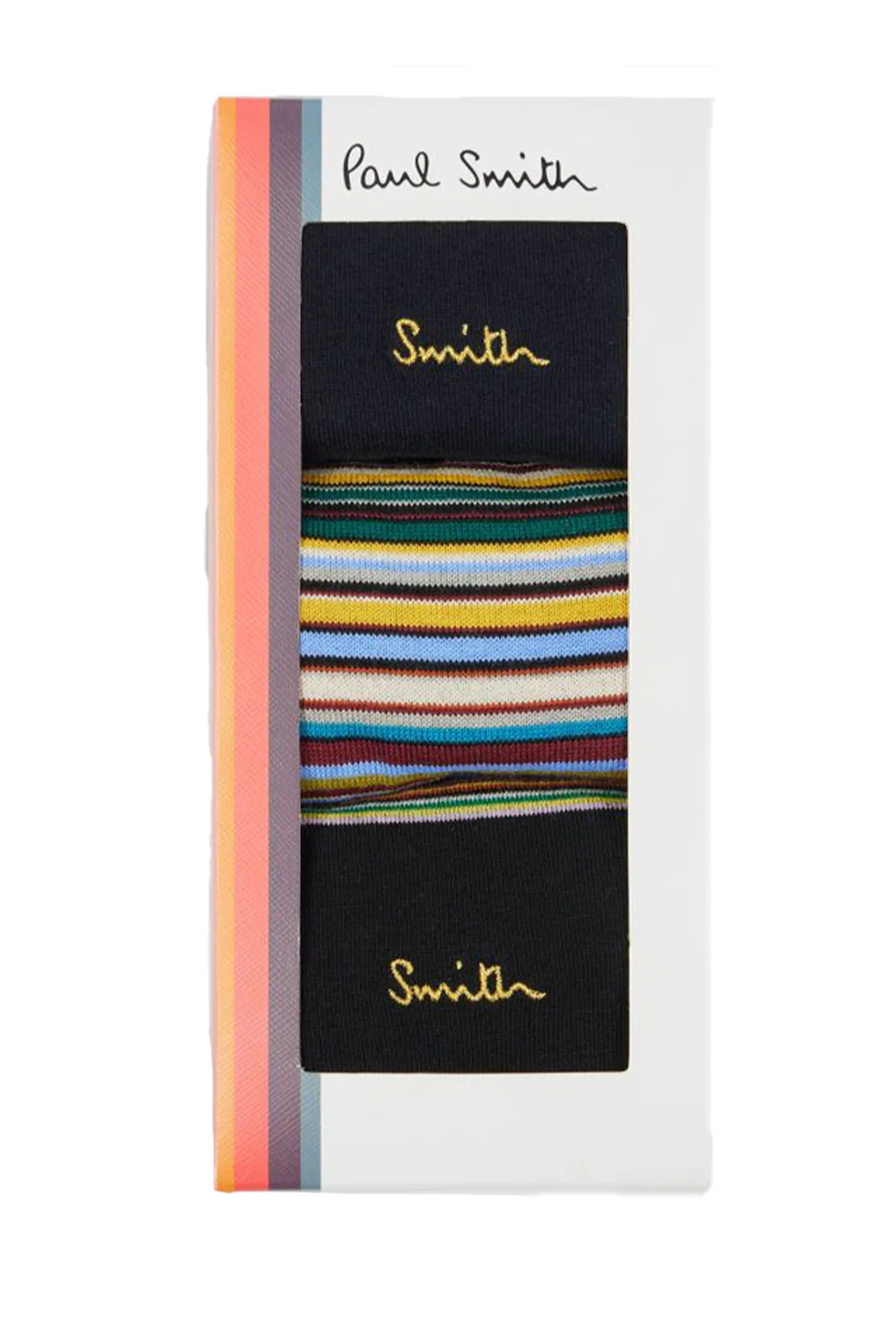 PAUL SMITH 3 PACK GOLD SIGNATURE SOCK MULTI STRIPE - Image 2