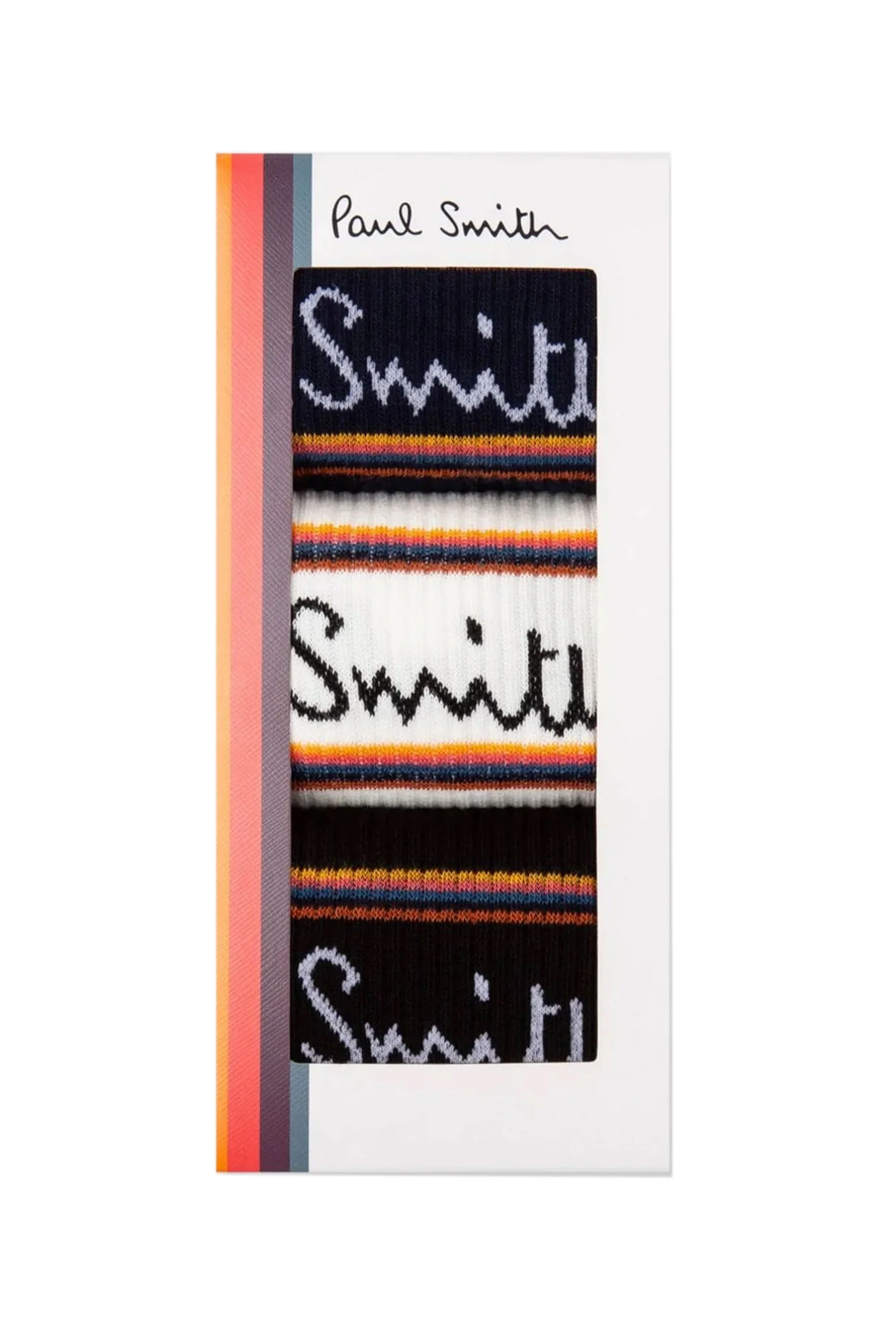 PAUL SMITH 3 PACK SPORT SOCKS WHITE/NAVY/BLACK - Image 2