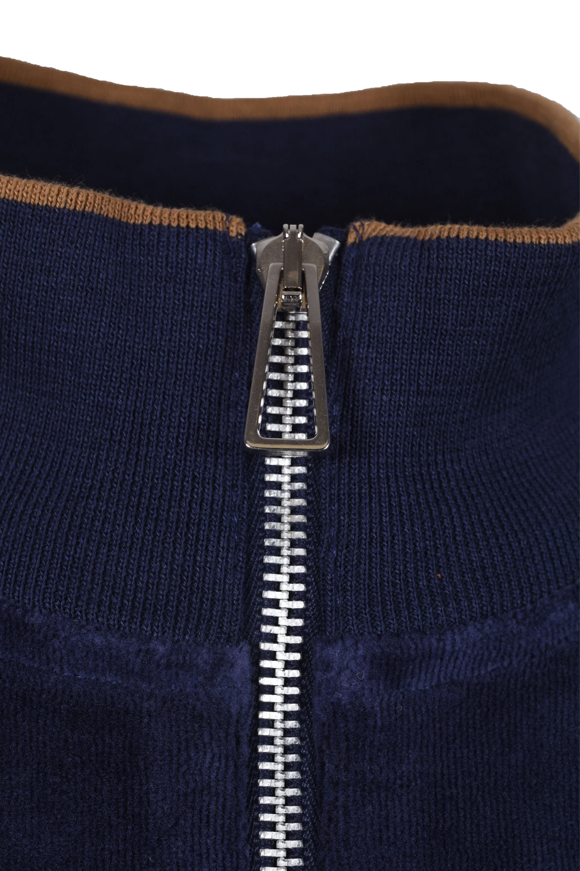 Paul Smith Half Zip Velour Sweatshirt Ink Blue - Image 2