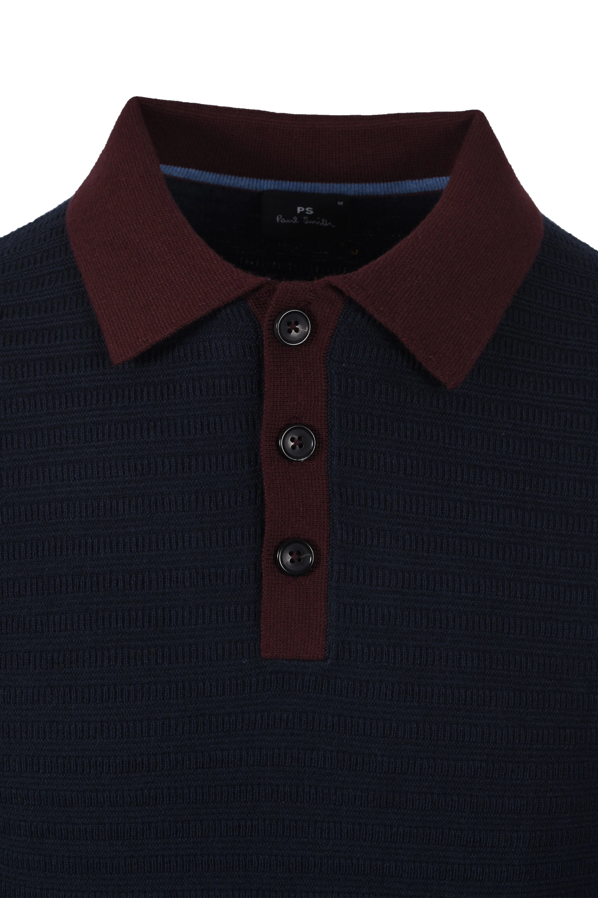 Paul Smith Long Sleeve Knitted Polo Dark Navy - Image 2